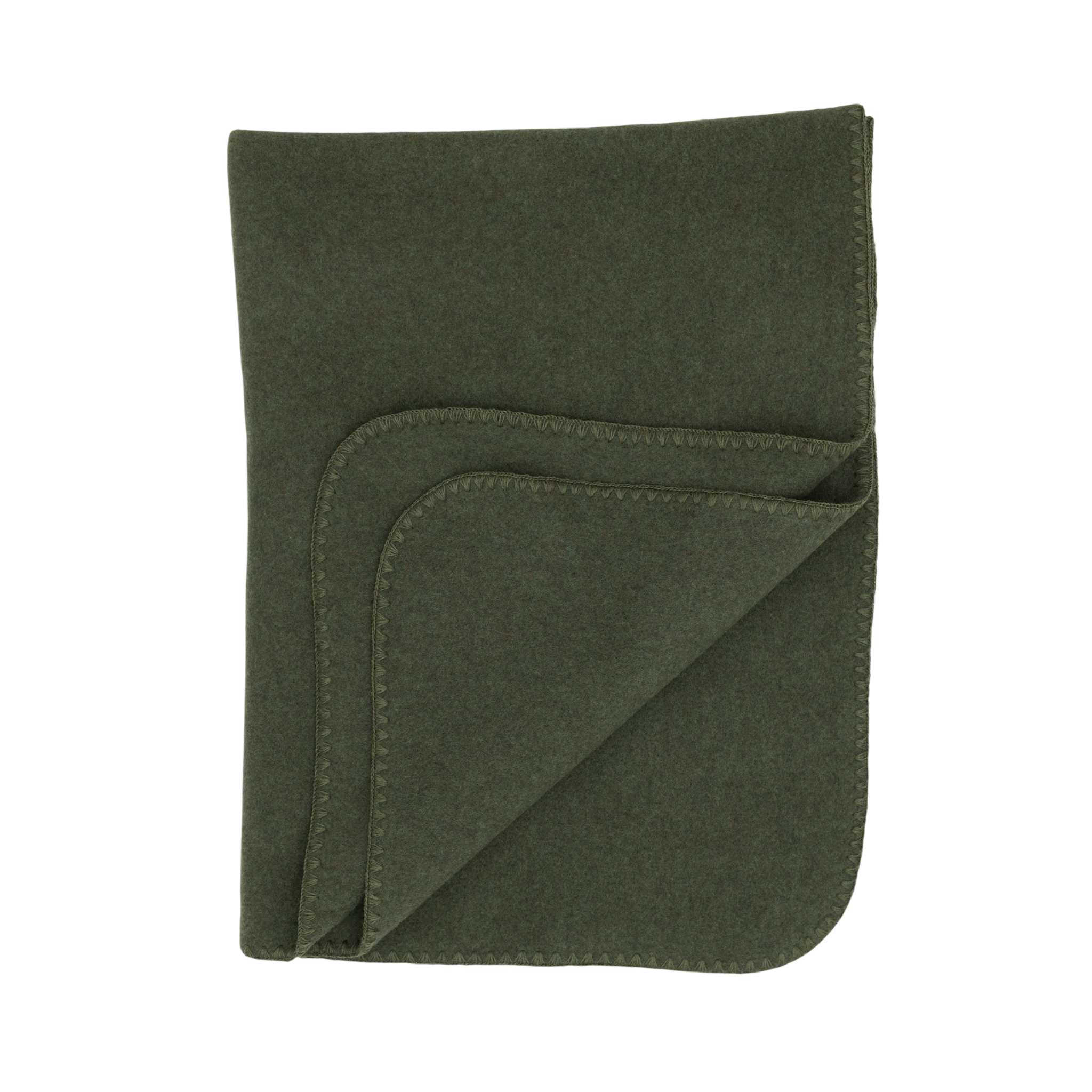 Couverture pour bébé à bordure festonnée, en laine vierge, couleur « schlif » mélangée