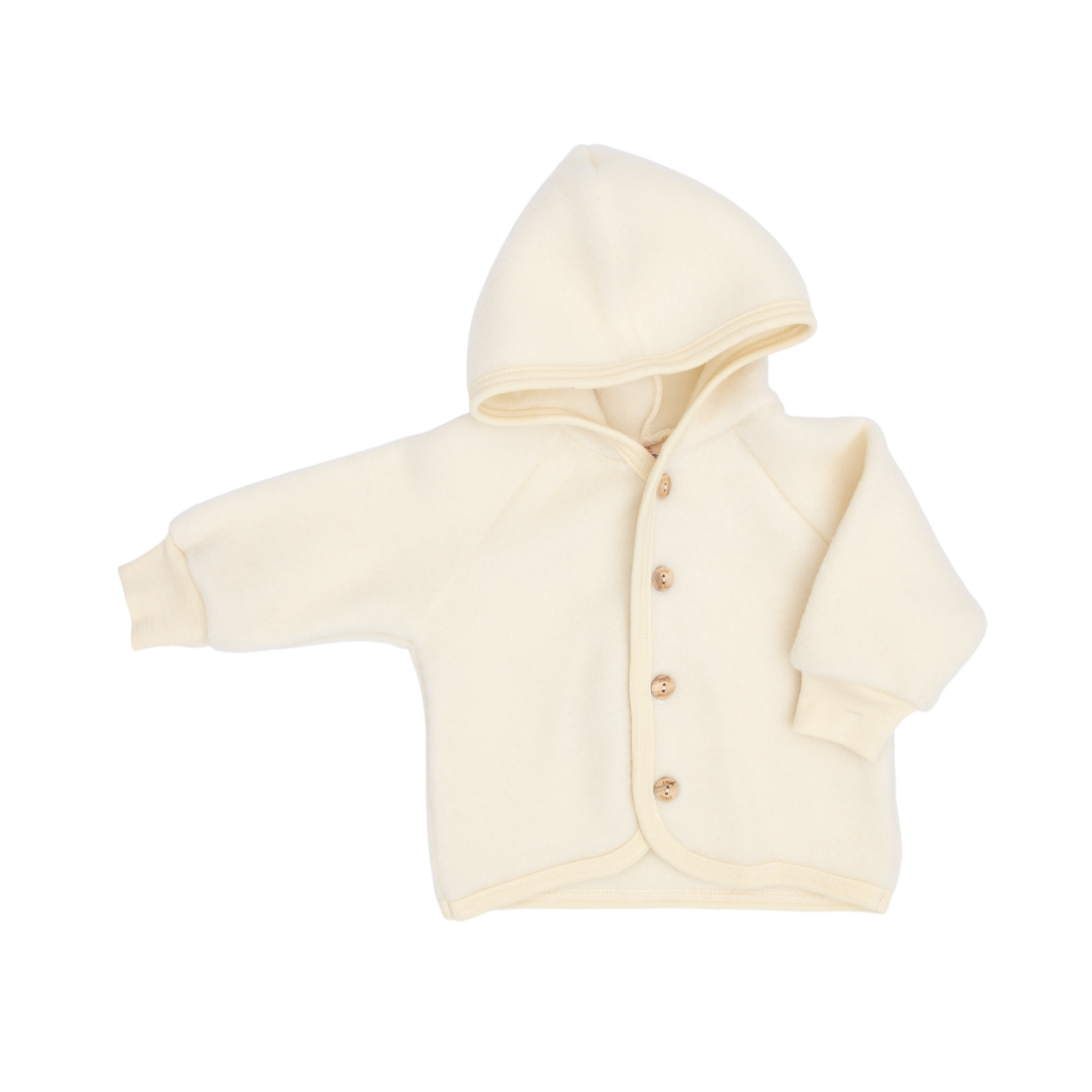 Veste à capuche en laine vierge naturelle