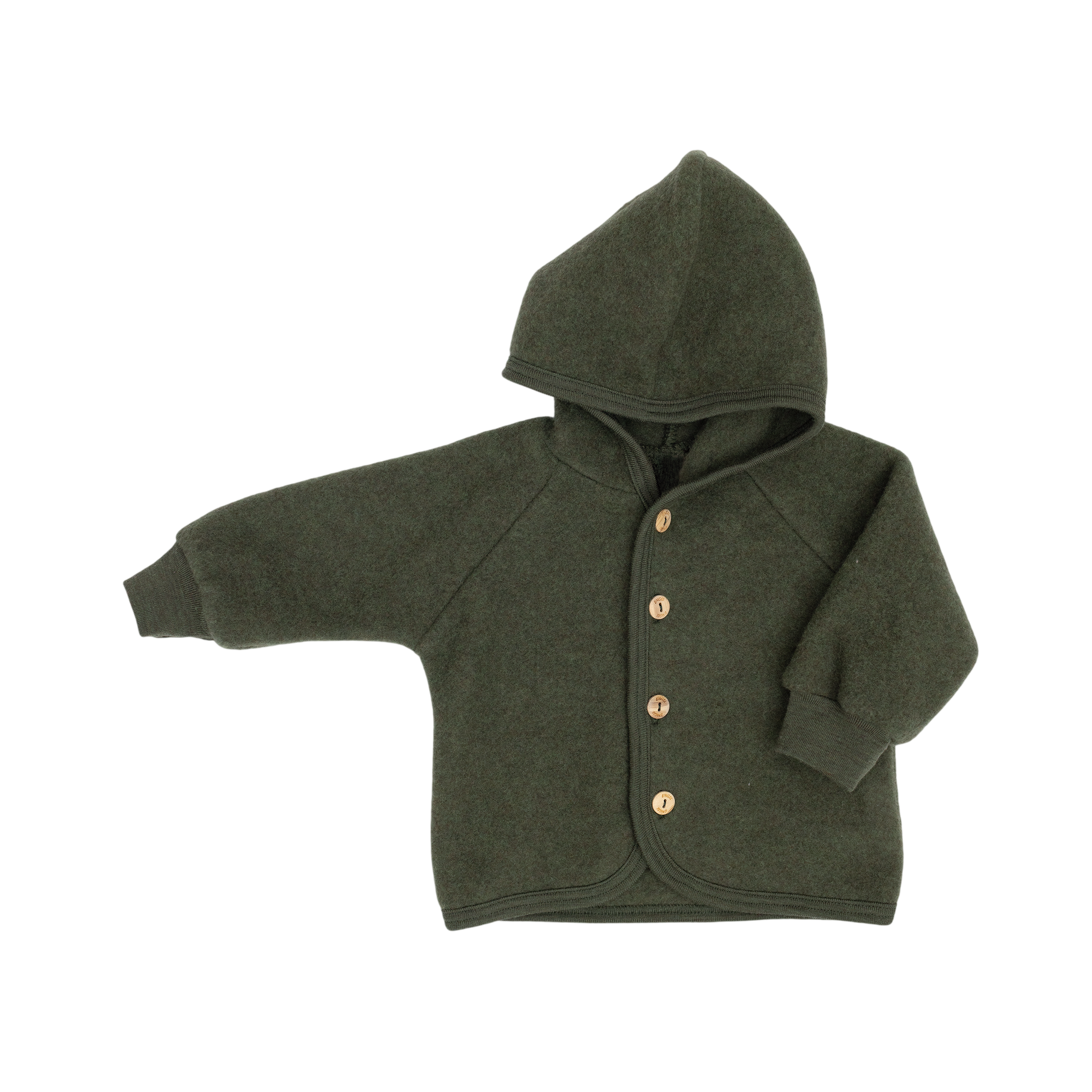 Veste à capuche en laine vierge, couleur roseau chiné