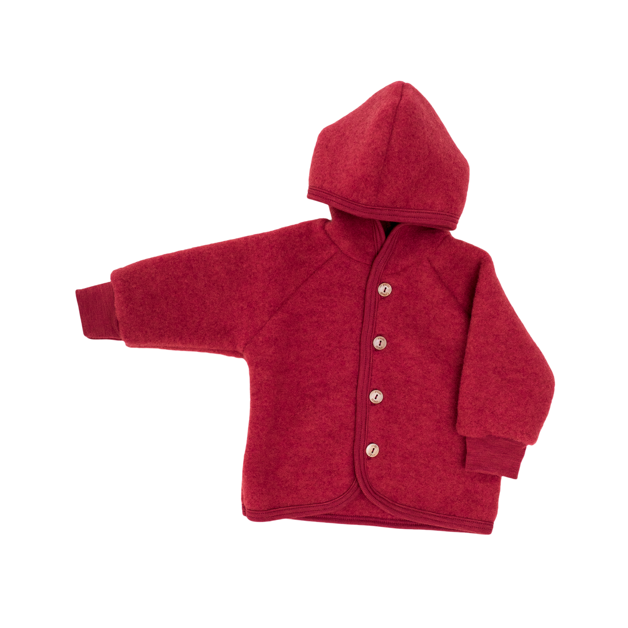 Veste à capuche en laine vierge, couleur jaspe chiné