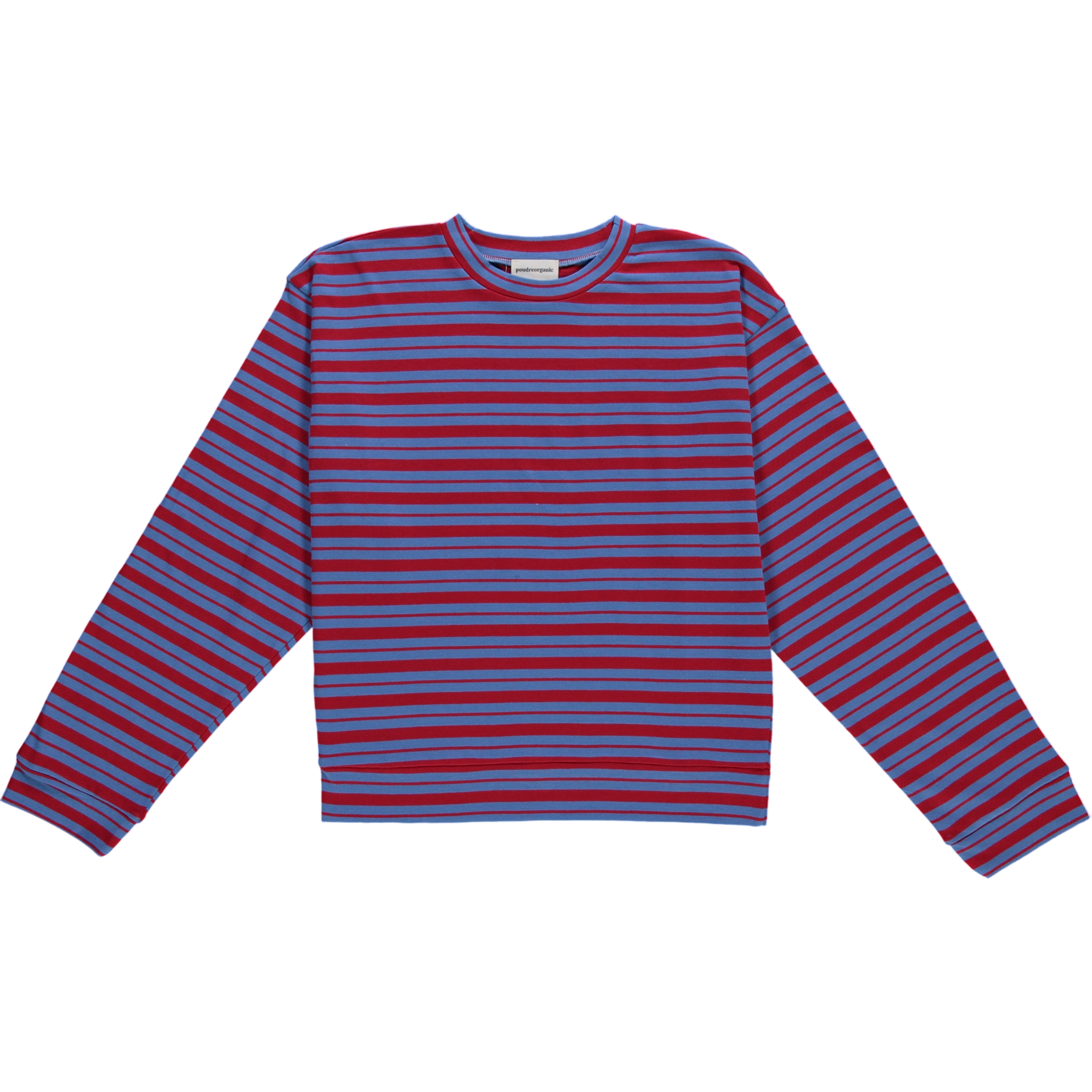 ADULT LANGARMSHIRT OOLONG RAYURES BLEUES ET ROUGES