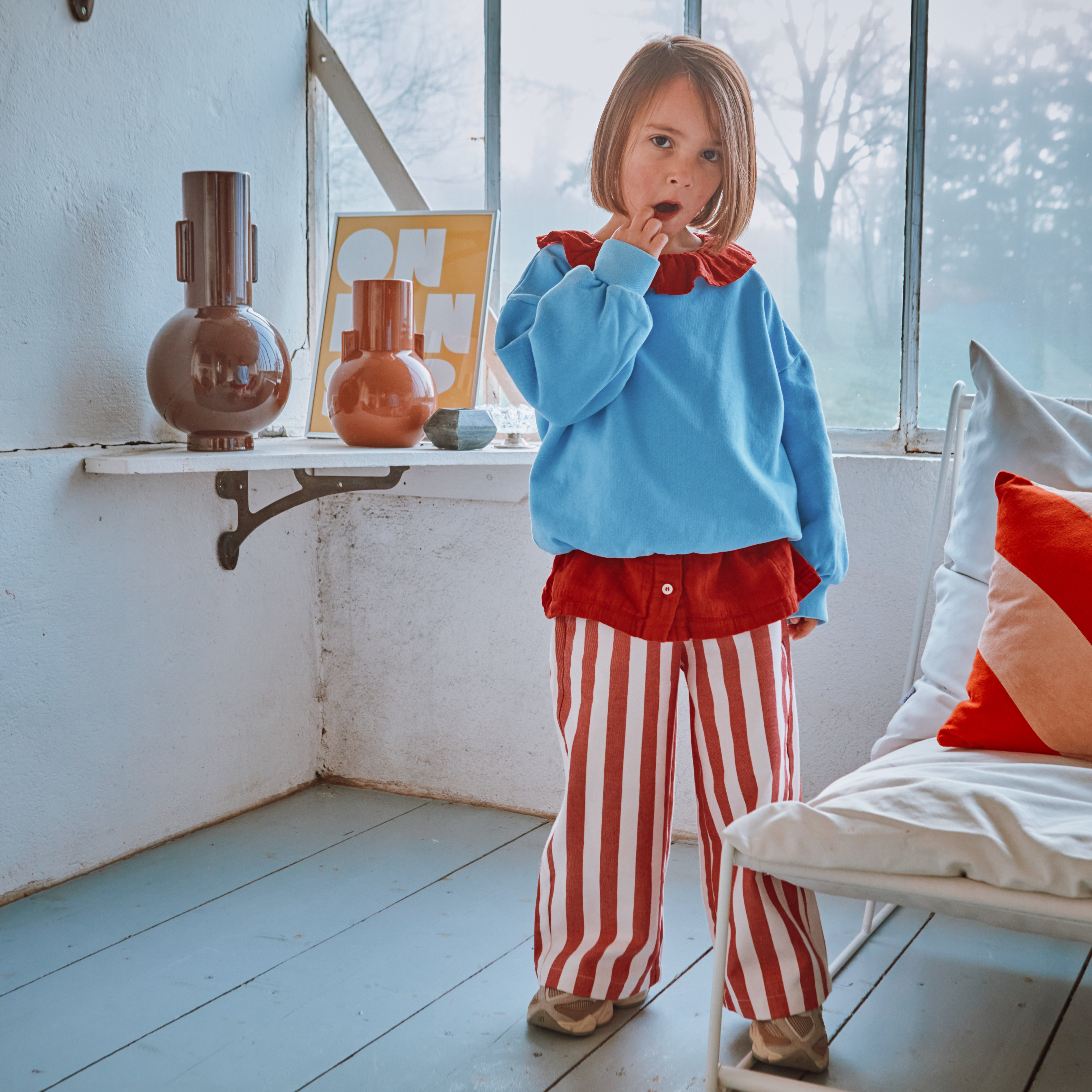 HOSE CERISE RAYURES ROUGES