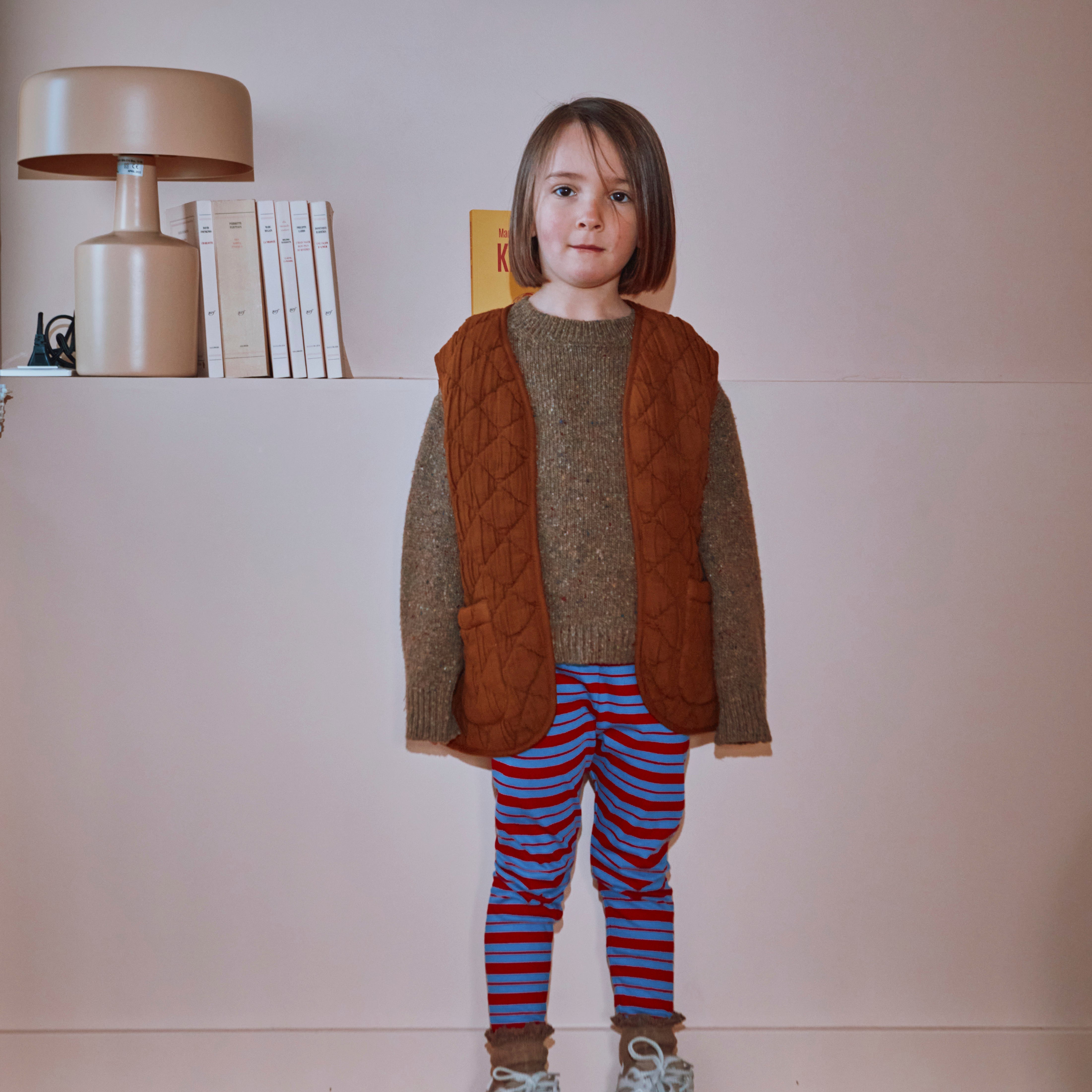 Pull marron moucheté