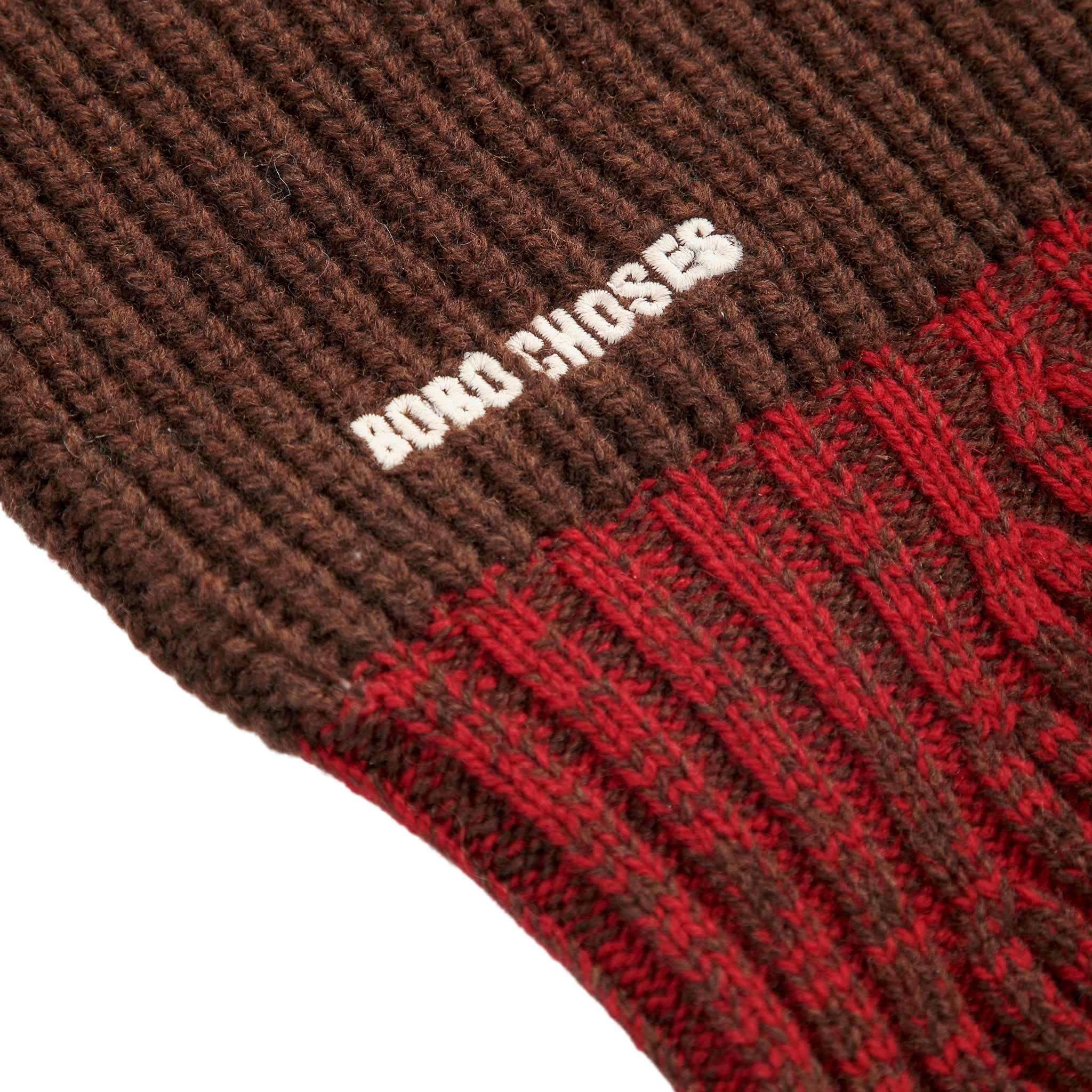 Adult Mütze Merino Color Block Dark Brown