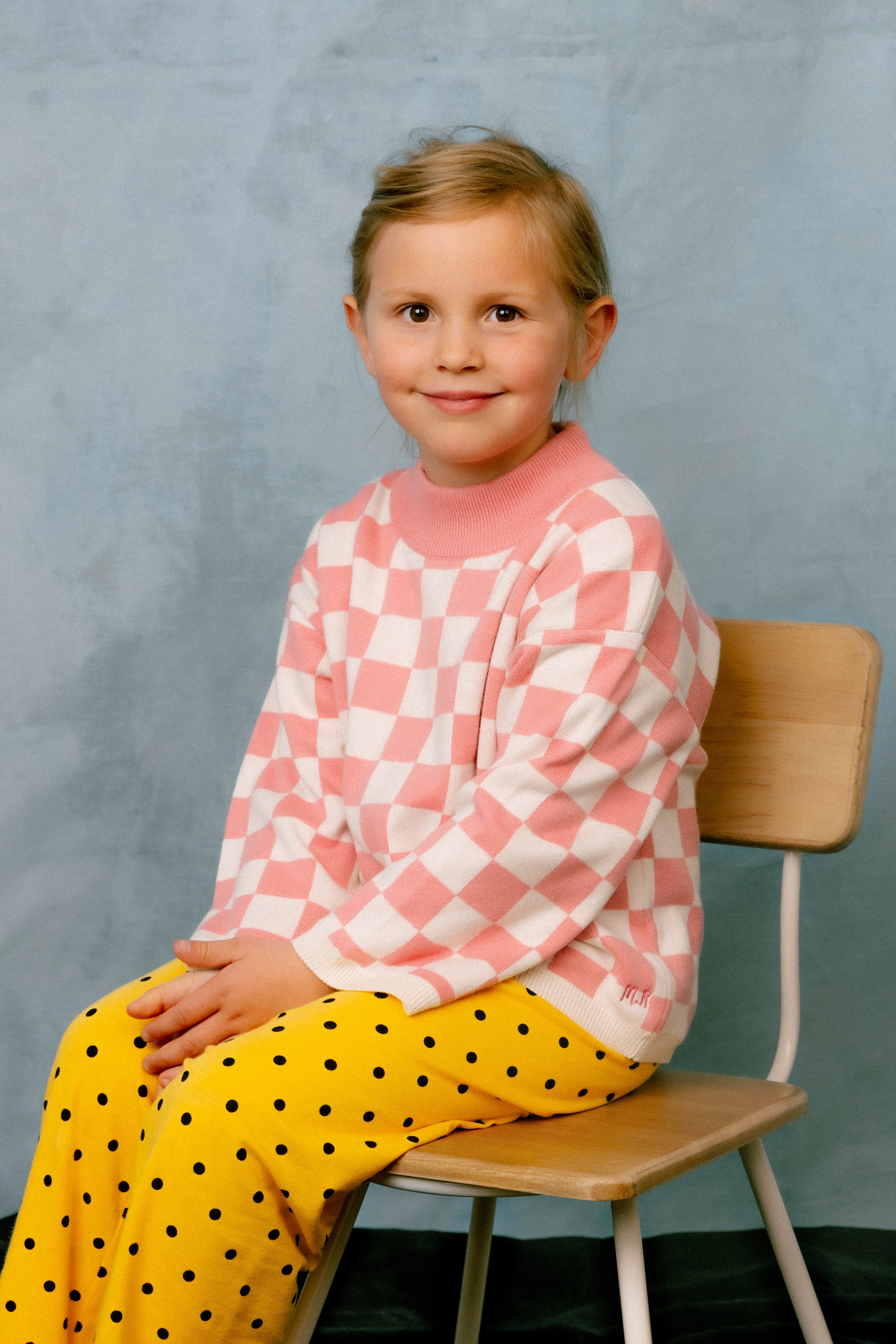 Chess Check Sweatshirt - Limited Stock - Pink / Chess Check Knitted Sweater - Limited Stock - Pink