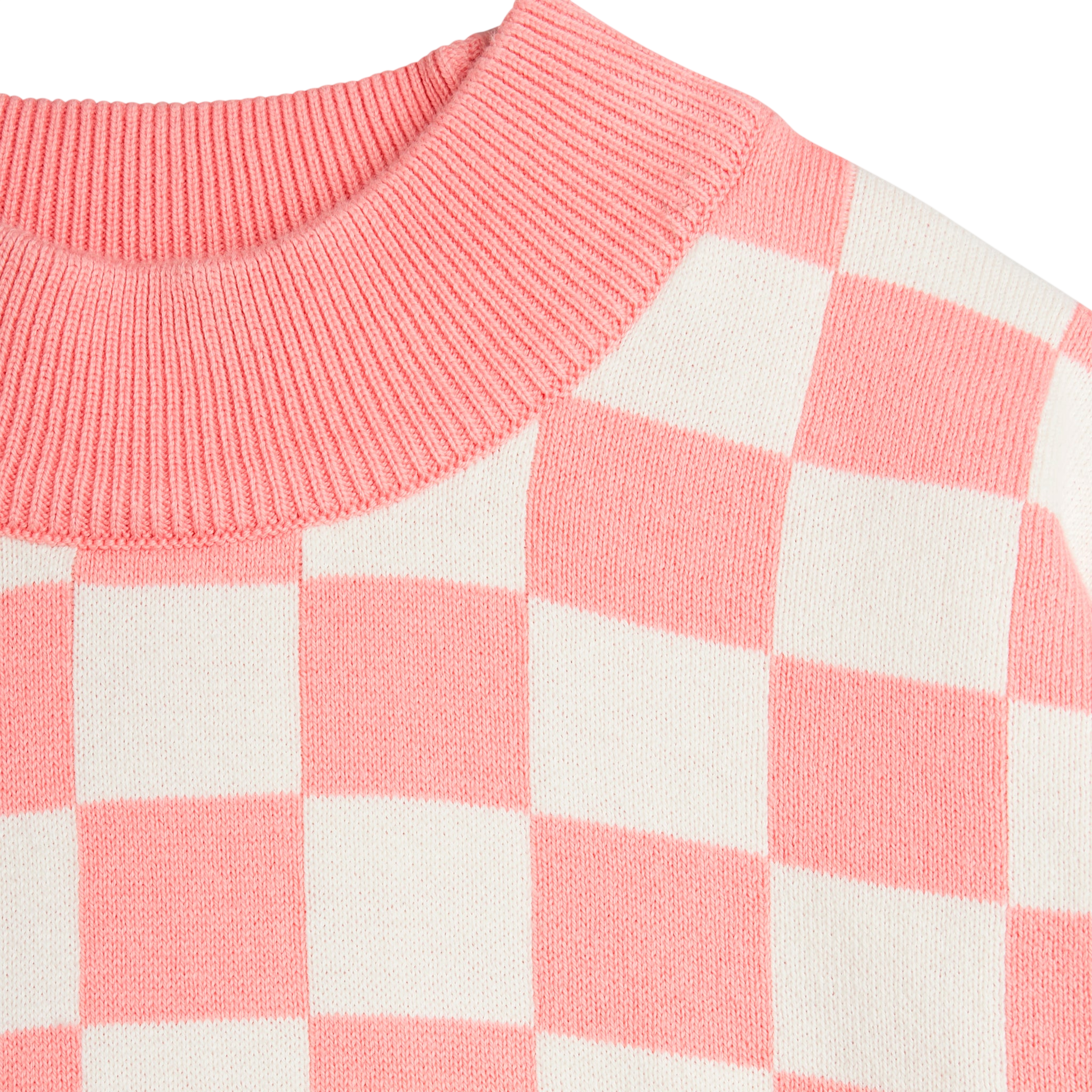 Chess Check Sweatshirt - Limited Stock - Pink / Chess Check Knitted Sweater - Limited Stock - Pink