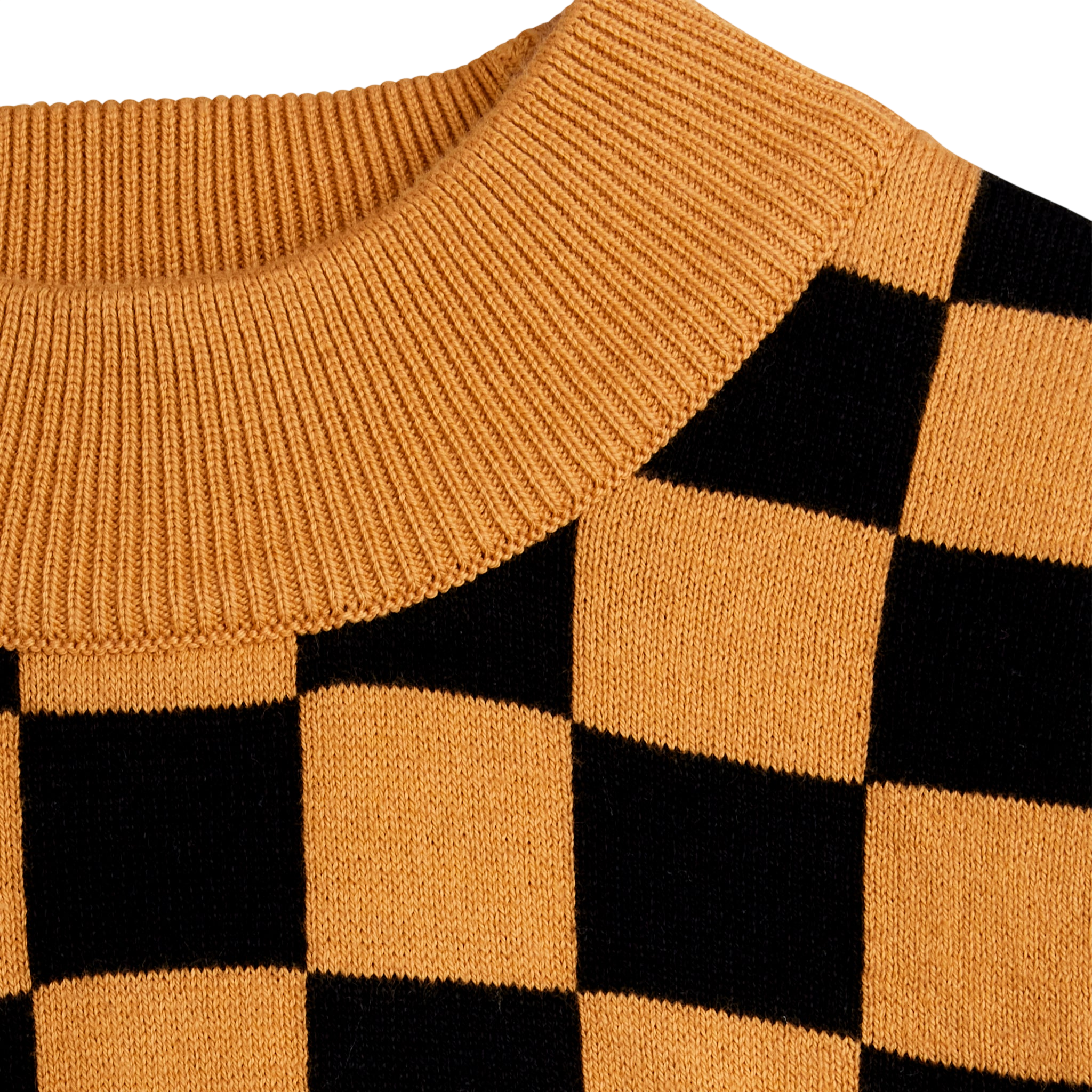Chess Check Sweatshirt - Limited Stock - Brown / Chess Check Knitted Sweater - Limited Stock - Brown