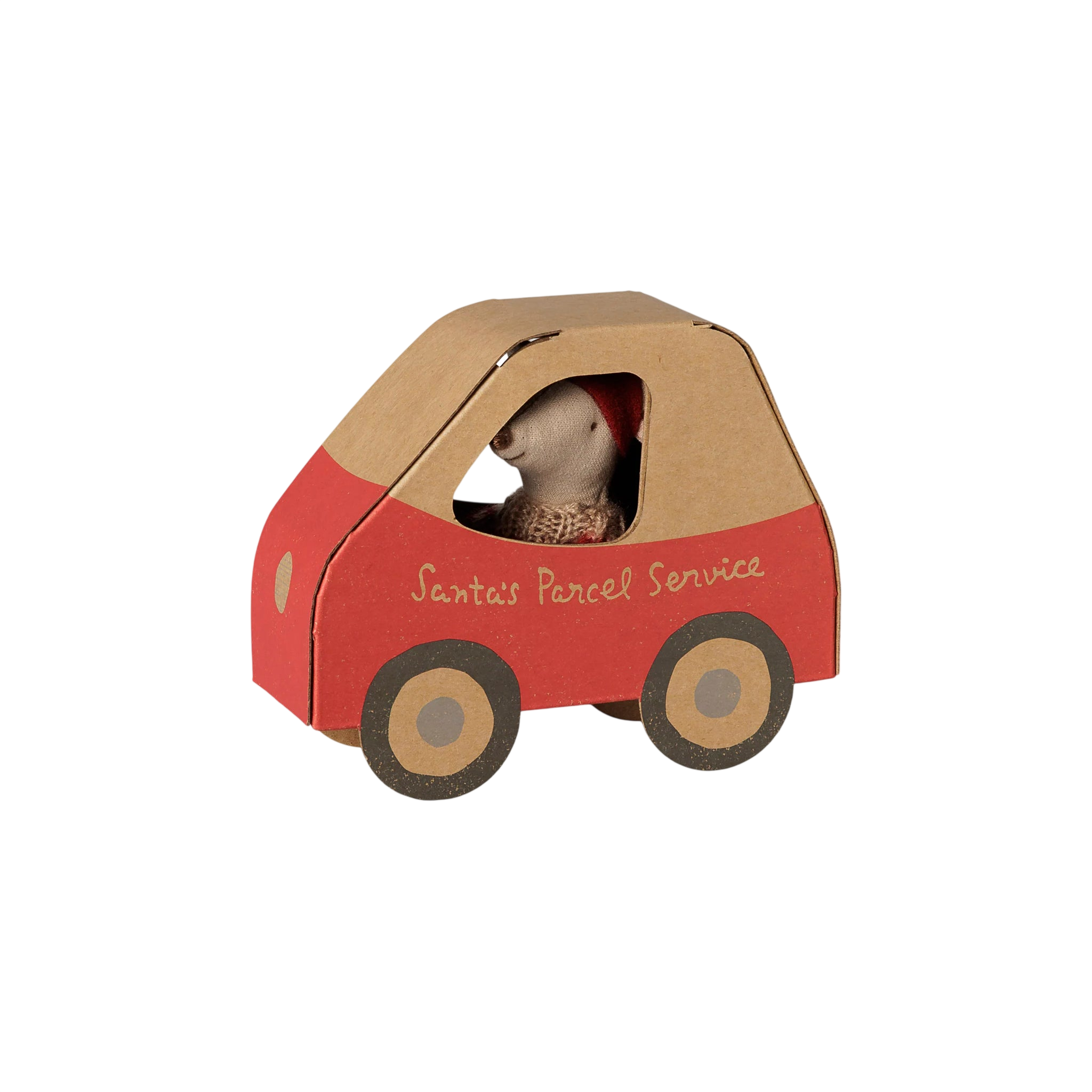 Maileg La petite souris de Noël dans son carton de voiture
