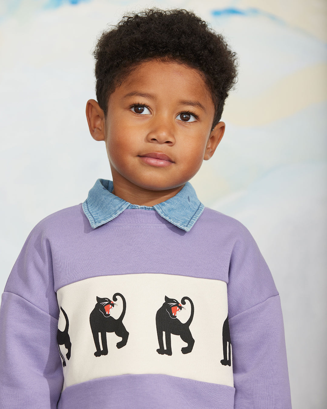 Panther Panel Sweatshirt, Purple / Panther Panel Sweatshirt, Purple