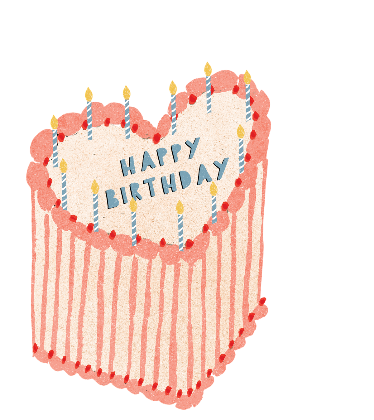 Heart-Shaped Birthday Cake Fold-Out Card