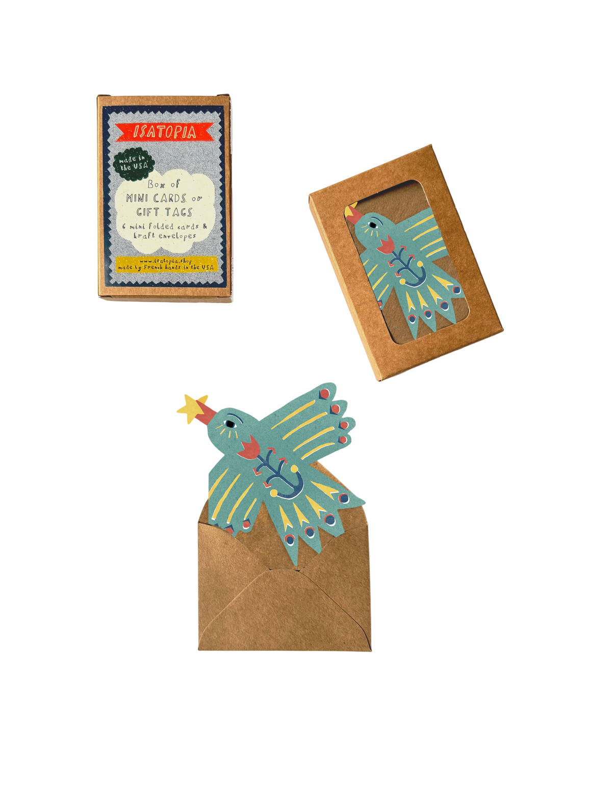 Mini-Klappkarten Vogel 6er Box