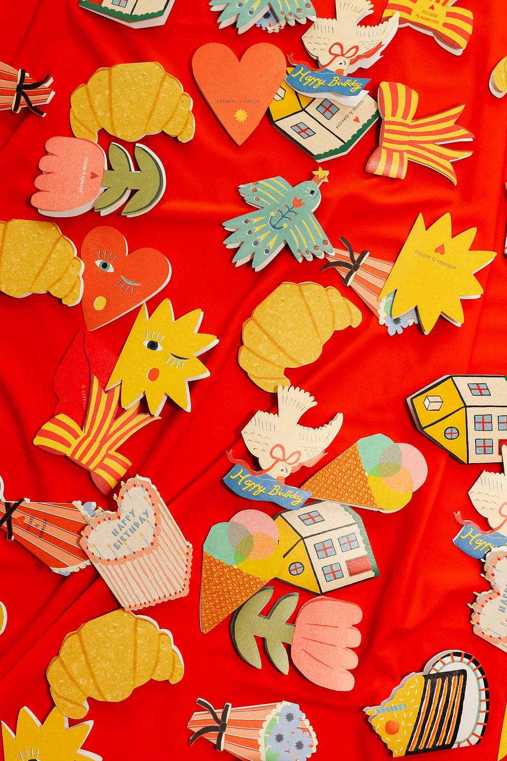 Mini-cartes pliables « Oiseau » « Joyeux anniversaire » - Boîte de 6