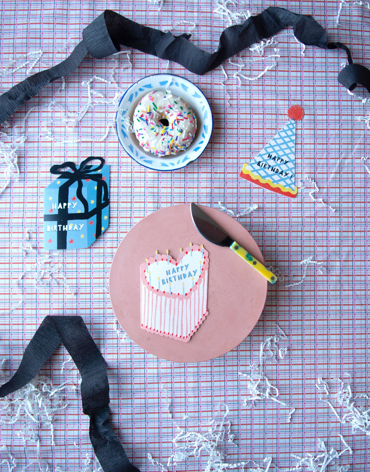 Klappkarte Geburtstagshut Happy Birthday