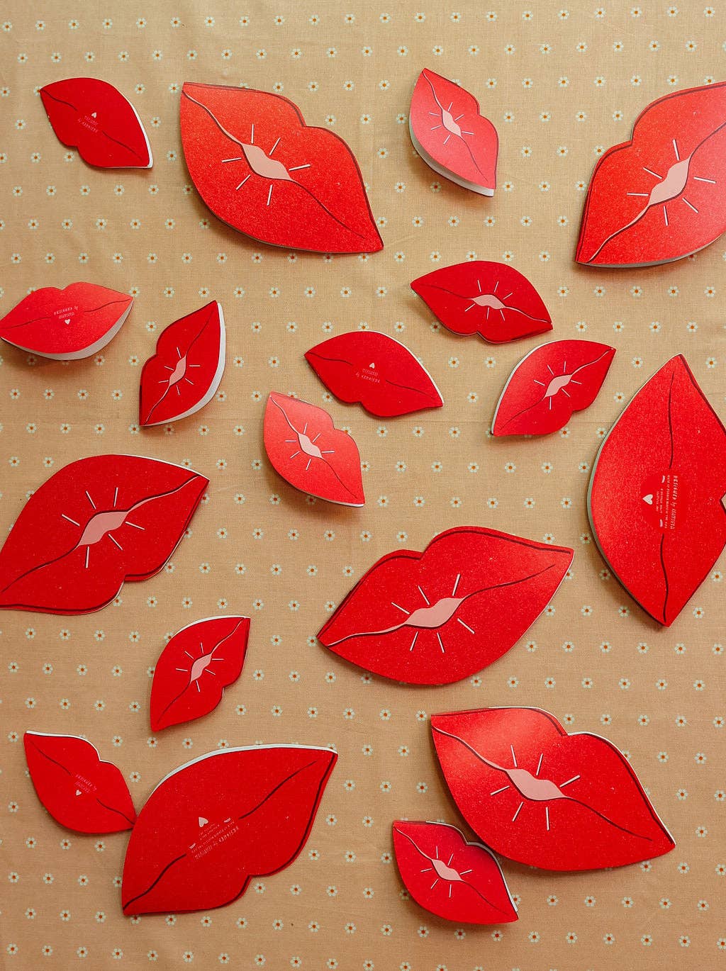 Mini-Klappkarten Bisou Lips 6er Box