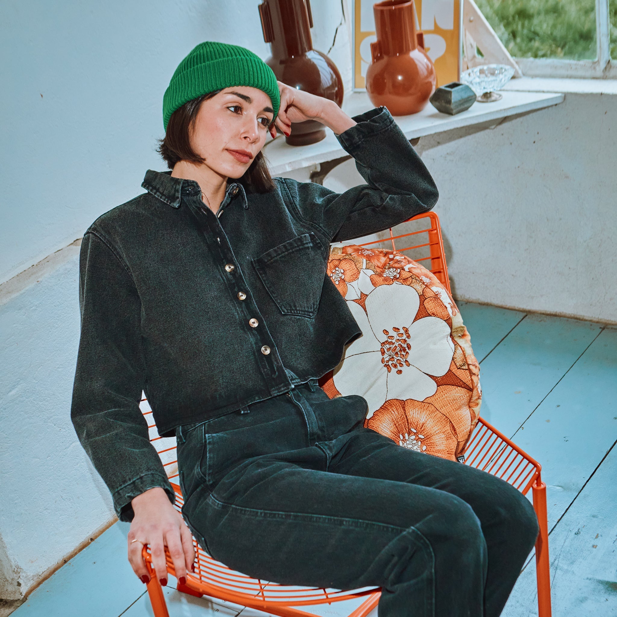 Adult Beanie, Emerald Green