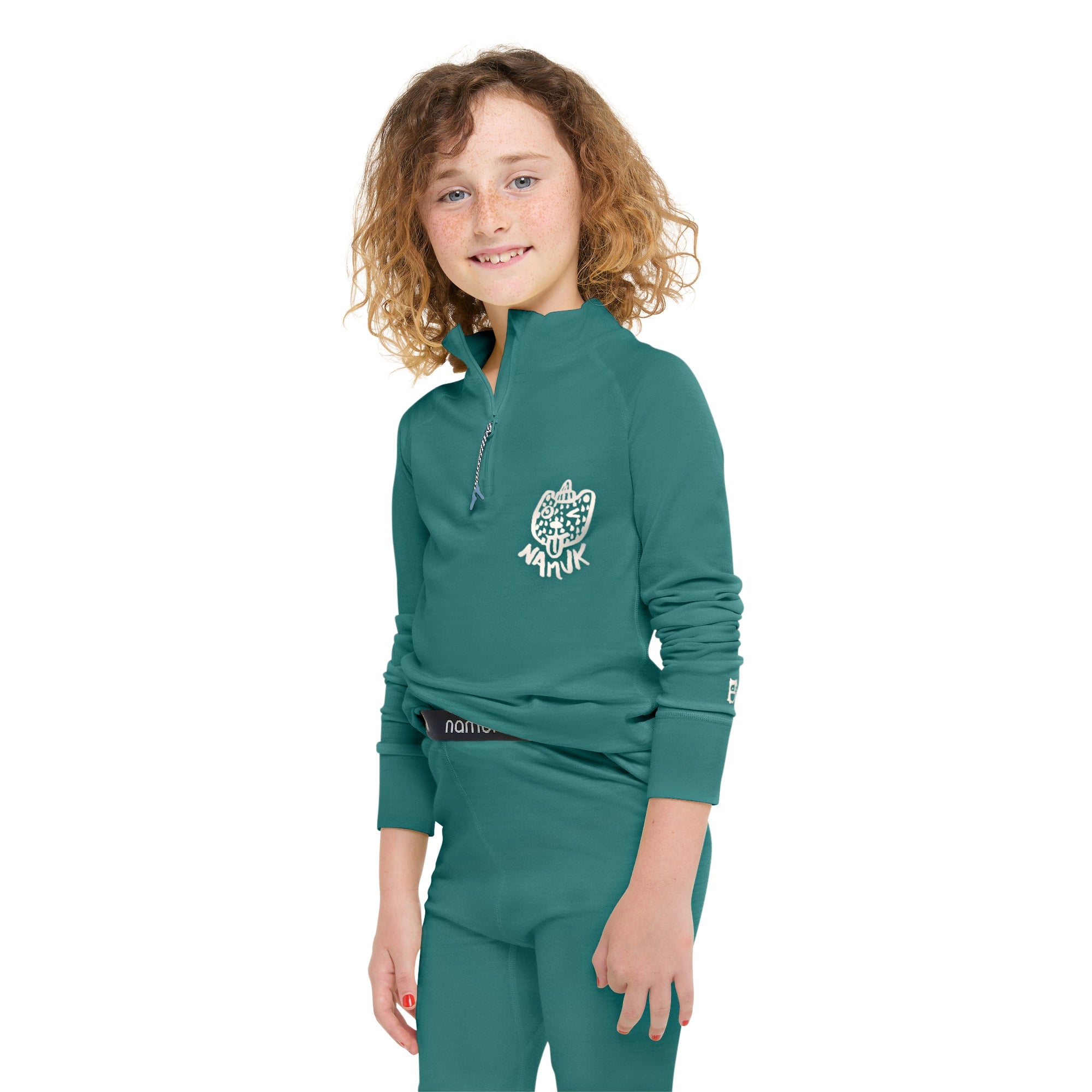 Langarmshirt Honu Merino Half-Zip Rascal Jade Green