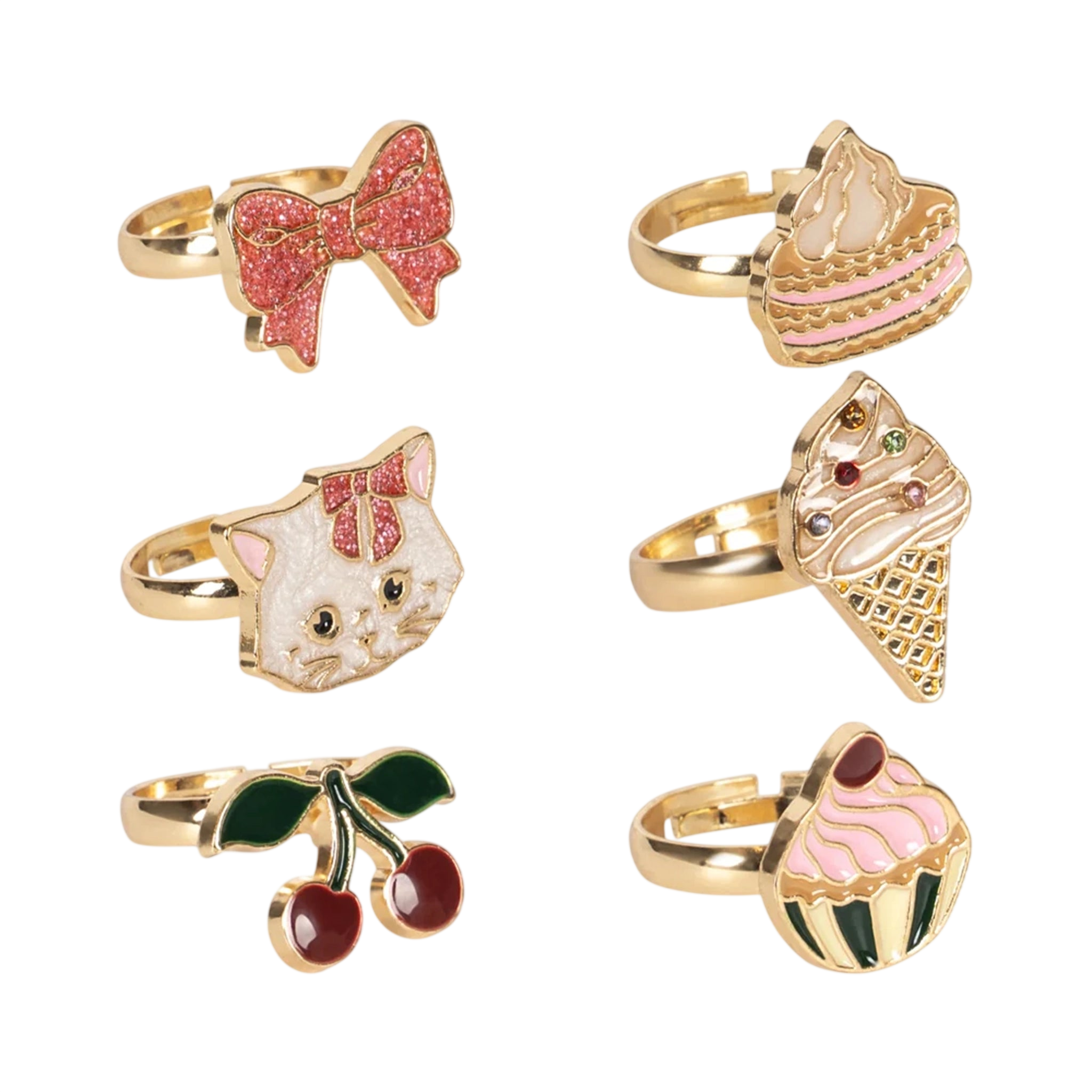 6 bagues en or Kitty Sweets