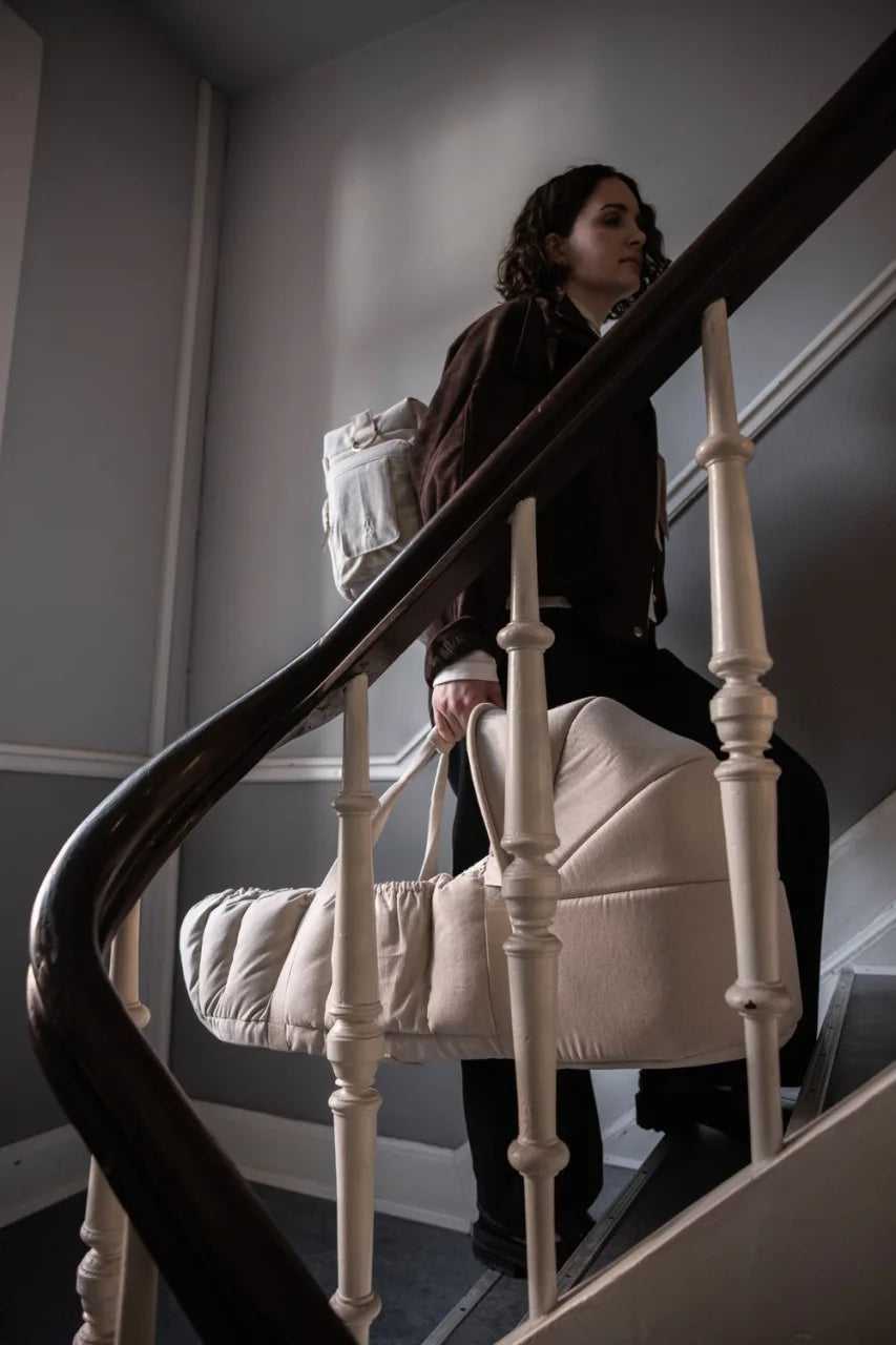 Nid pour bébé 3-en-1 avec capote, beige chiné