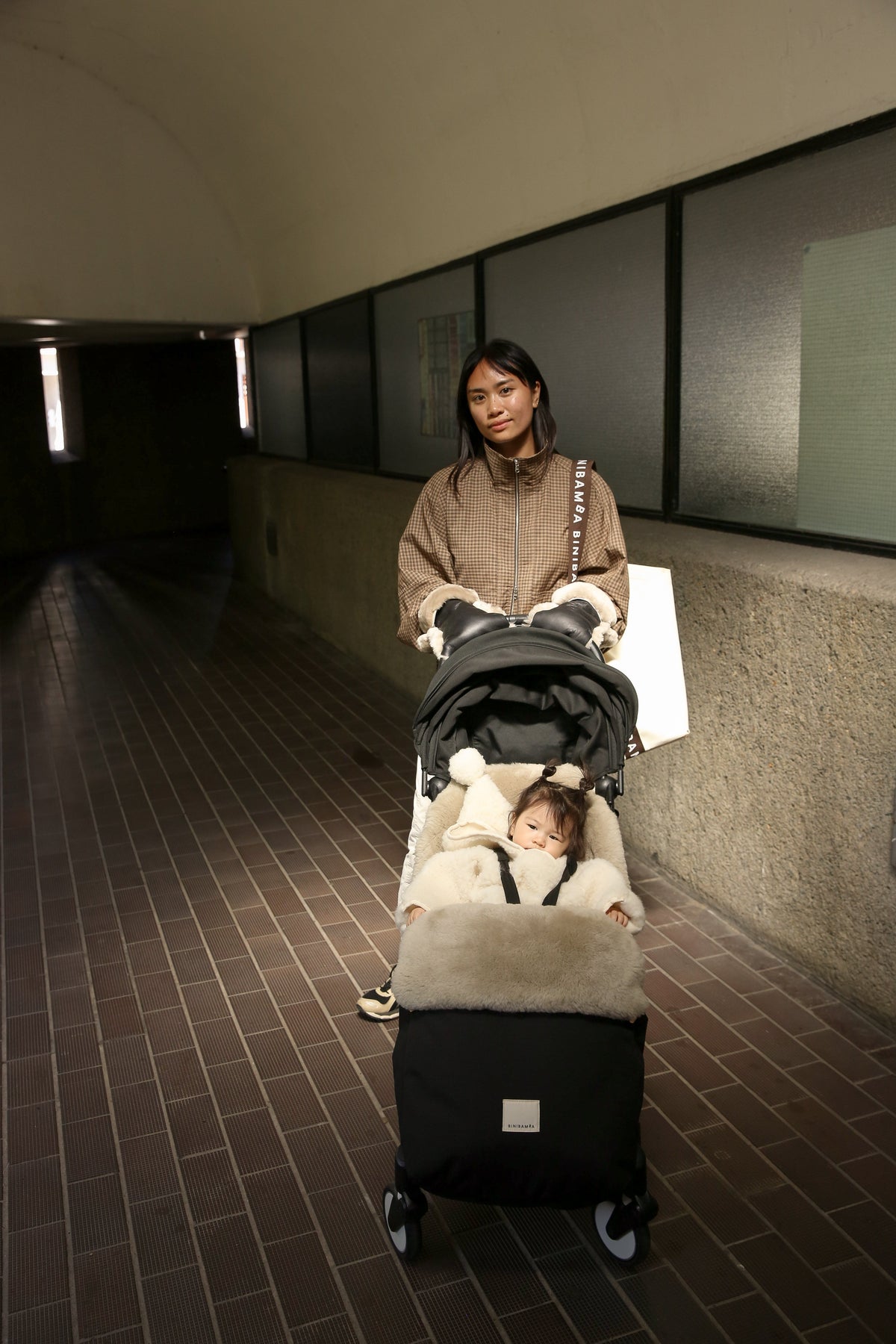 Binibamba Lambskin Seat Pad for Strollers, Toast