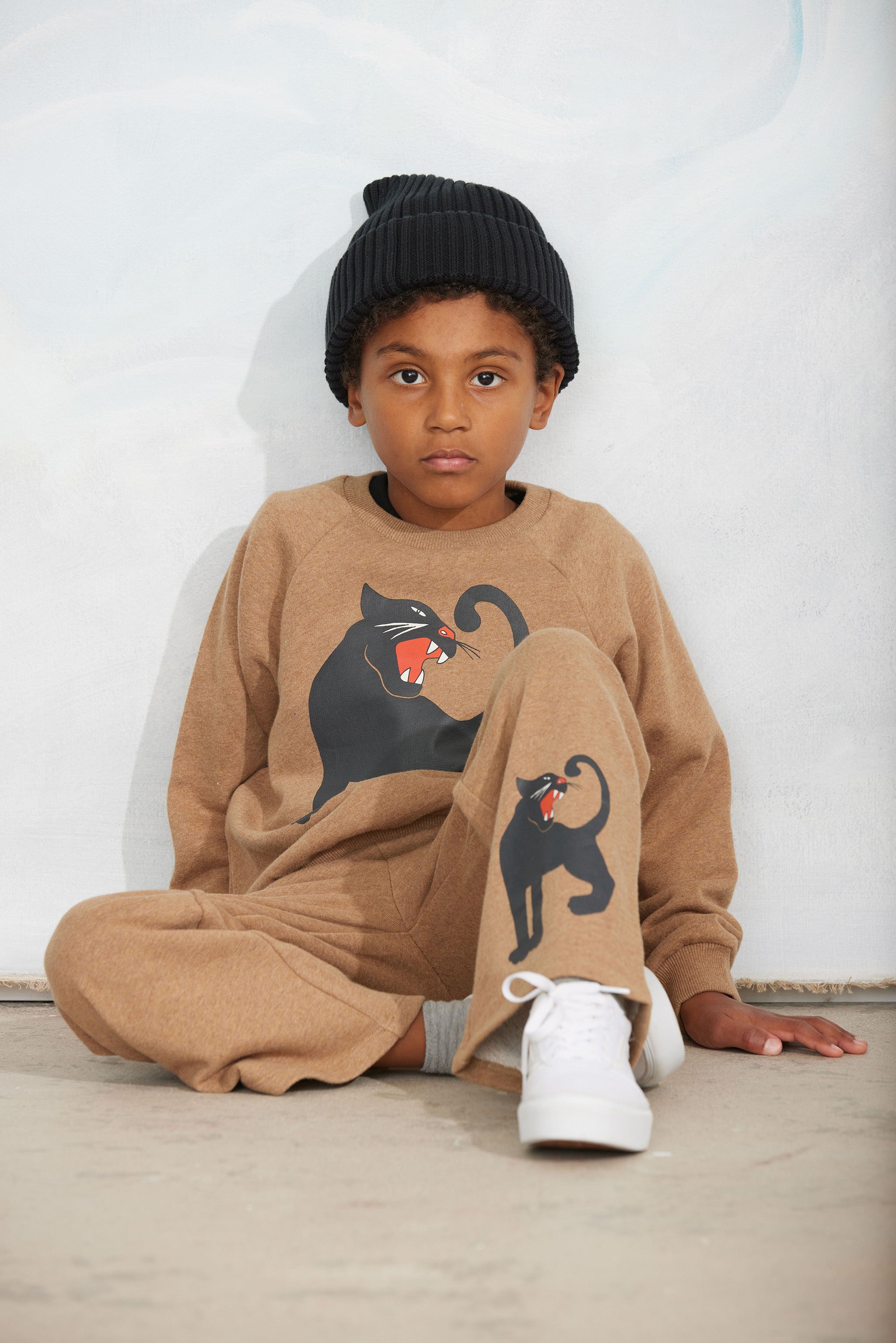 Sweatshirt Panther Melange Brown