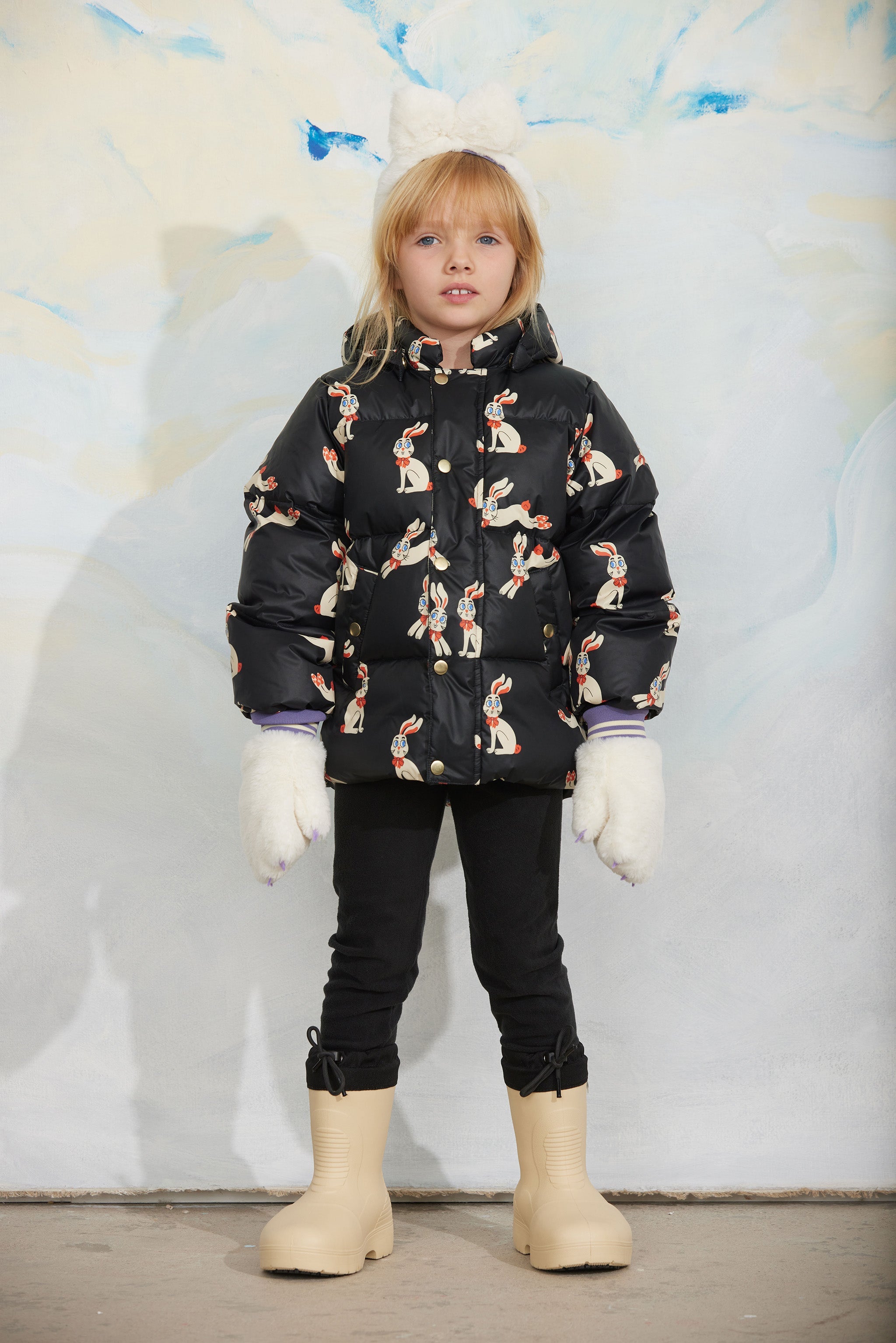 Pufferjacke Rabbits Black