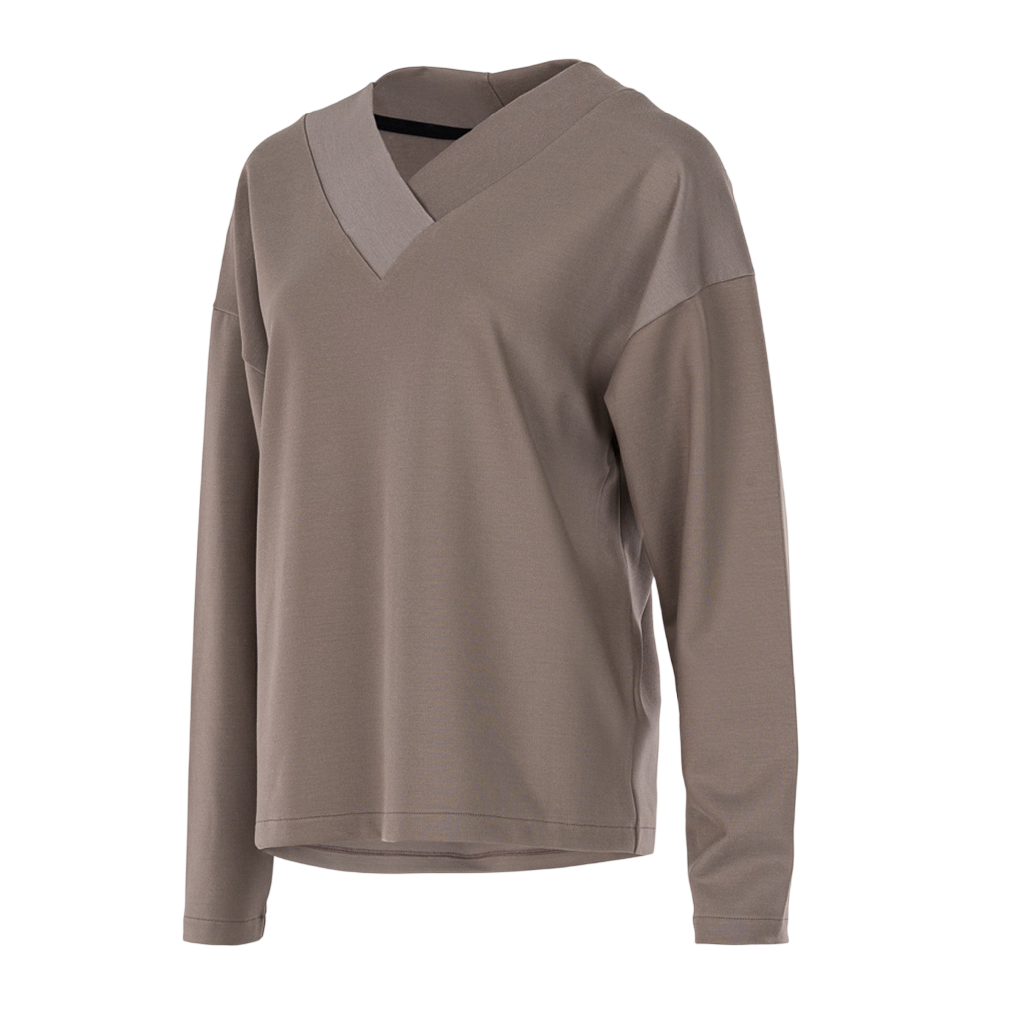 Langarmshirt Transformation V-Neck Cinder Taupe