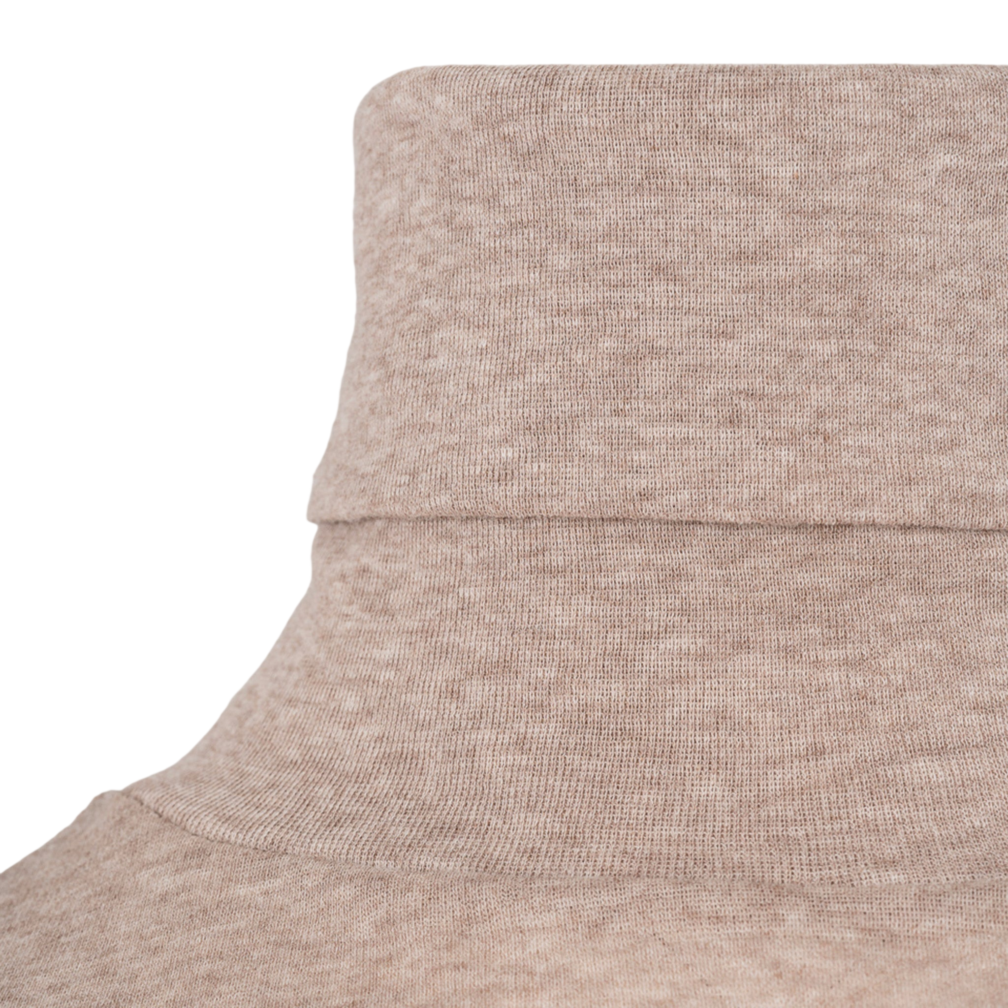 Col roulé « Light Cotton » à col tube, beige chiné