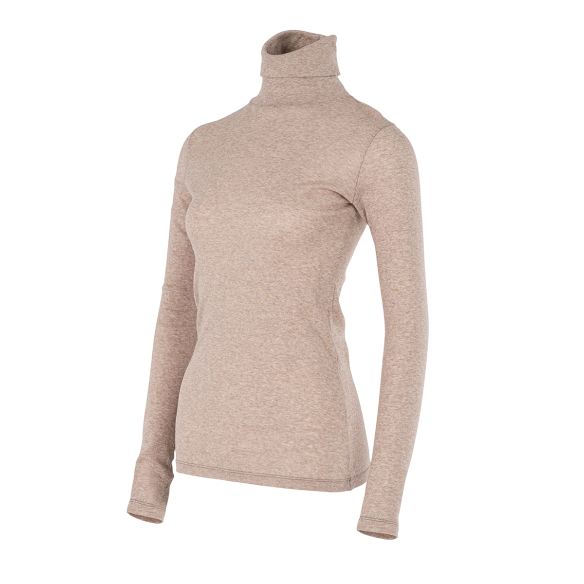 Col roulé « Light Cotton » à col tube, beige chiné