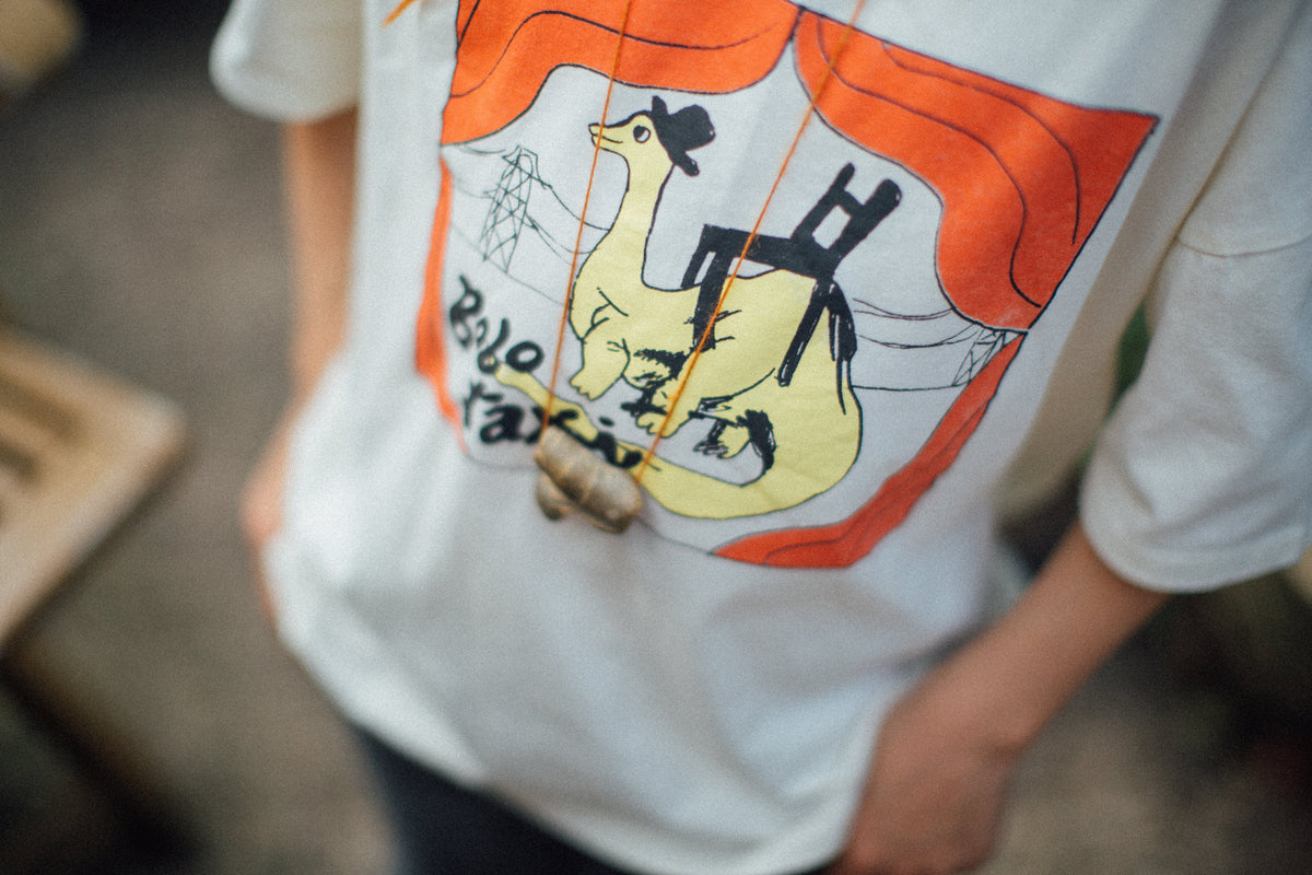 T-shirt Saurus Taxi blanc cassé