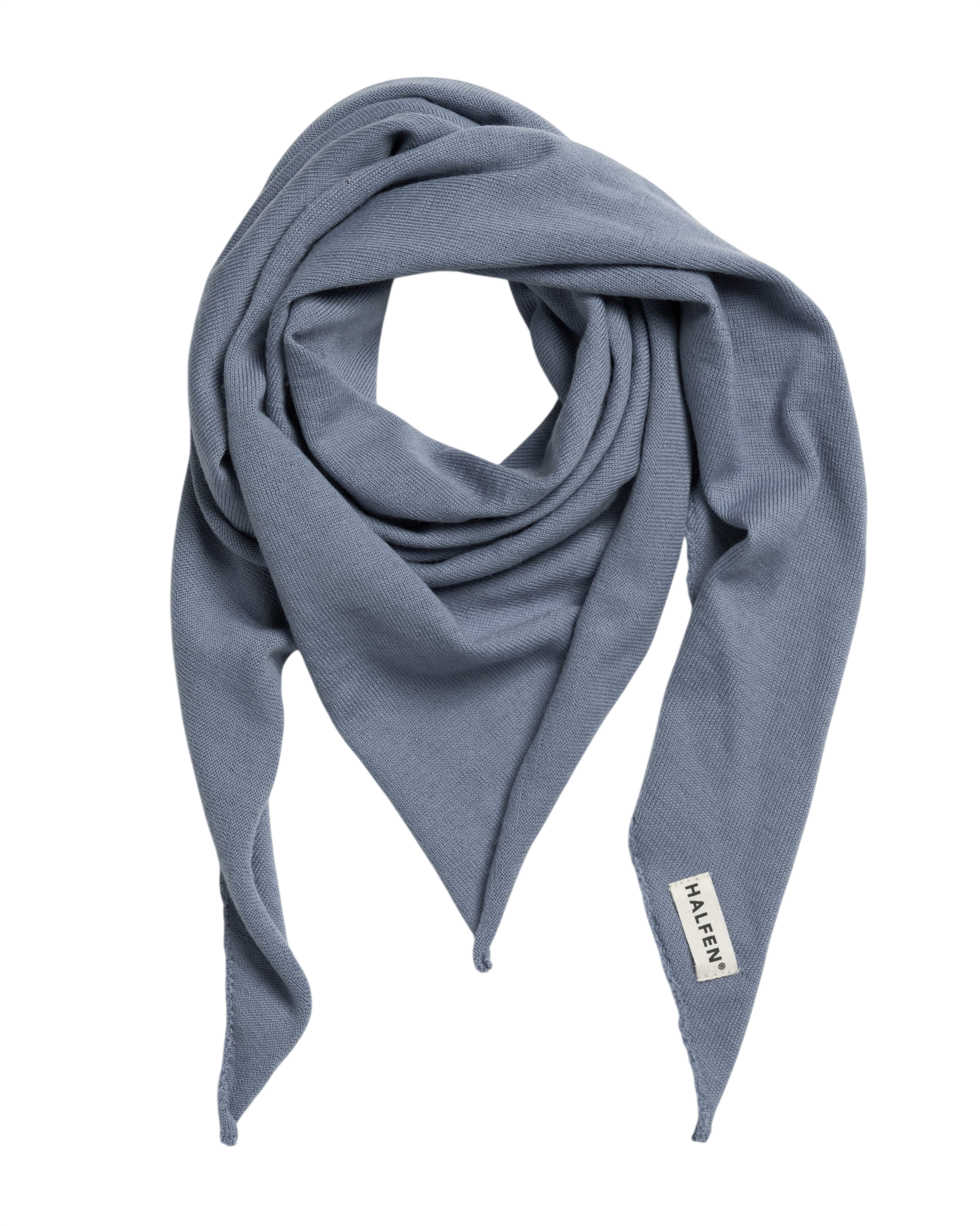 Dreieckstuch Strick Rauchblau