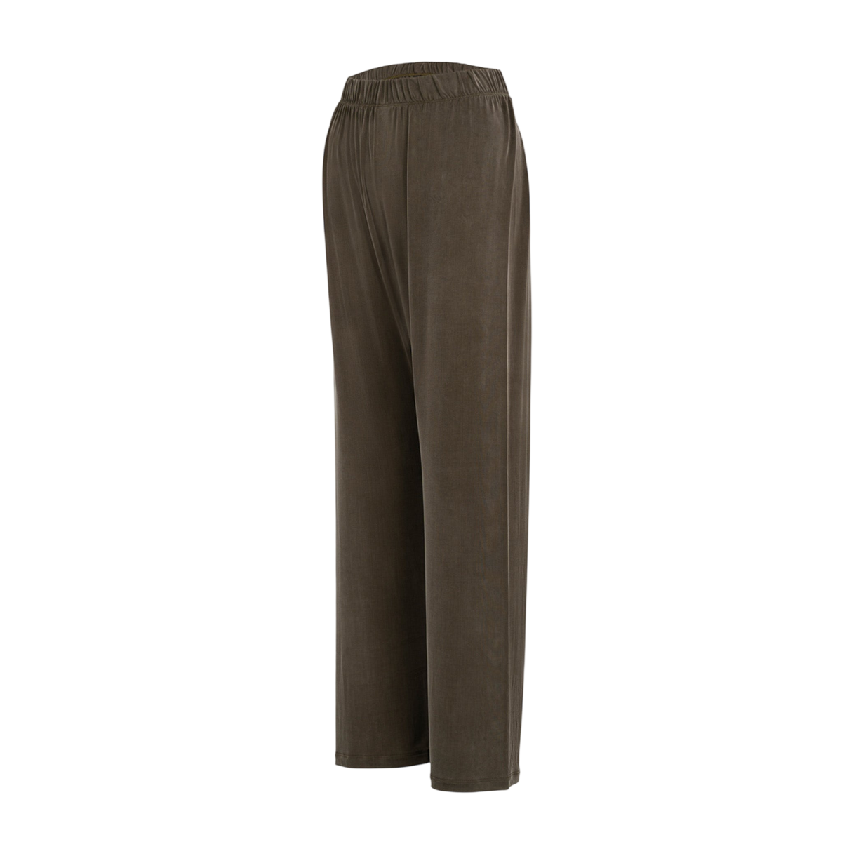 High-Waisted Cupro Pants in Dusty Olive