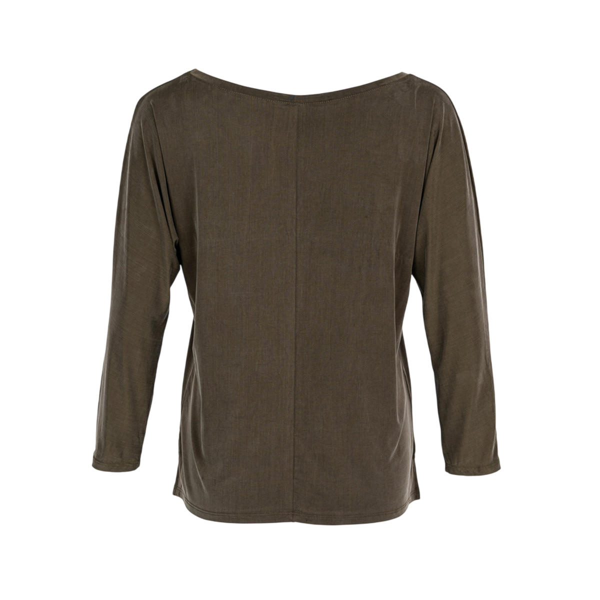 T-shirt à col rond Cupro, couleur olive poussiéreuse