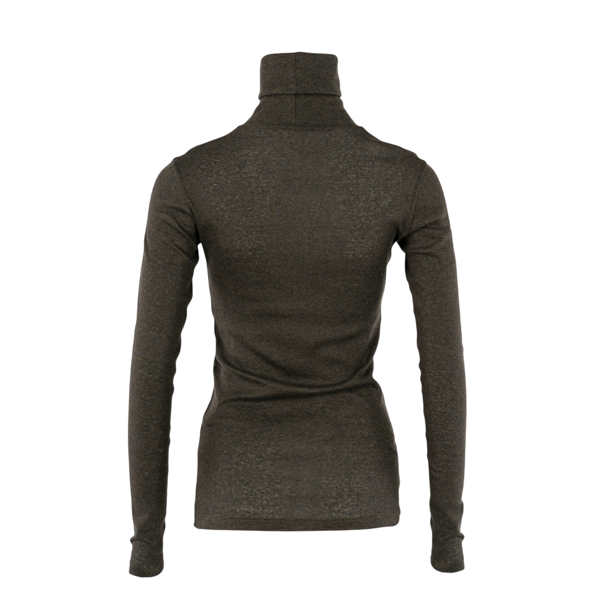 Pull à col roulé « Light Cotton » à col tube, couleur olive chiné