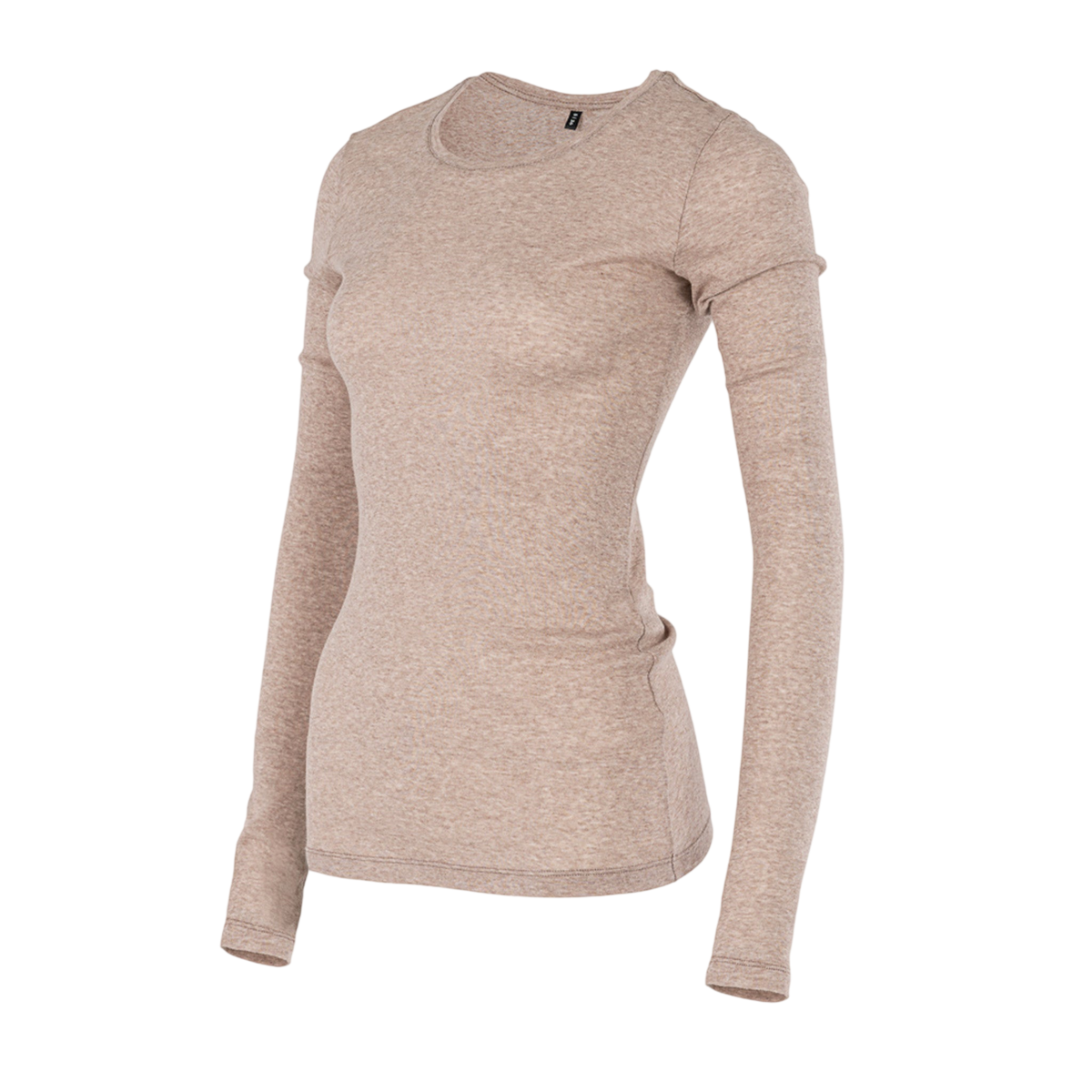 Langarmshirt Light Cotton Beige Melange