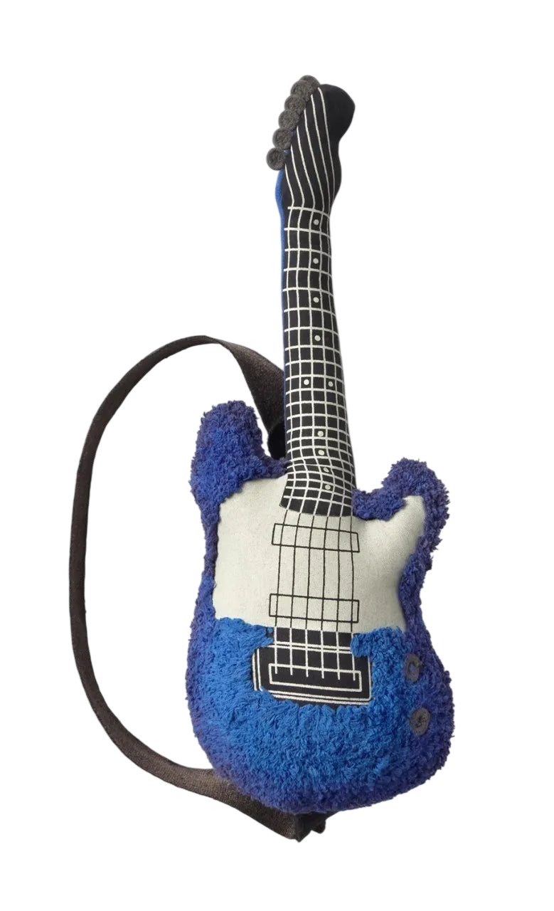 Electric Guitar Pillow - Electric Blue, Black