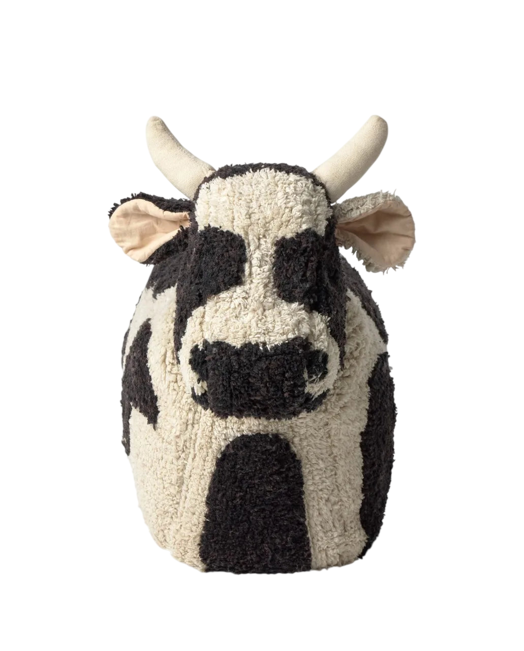 Cow Pouf - Natural, Black