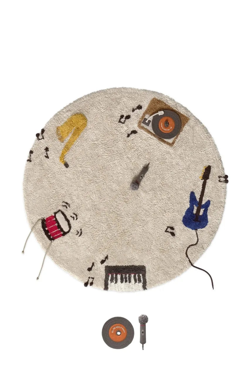 Washable Music Play Mat - Natural