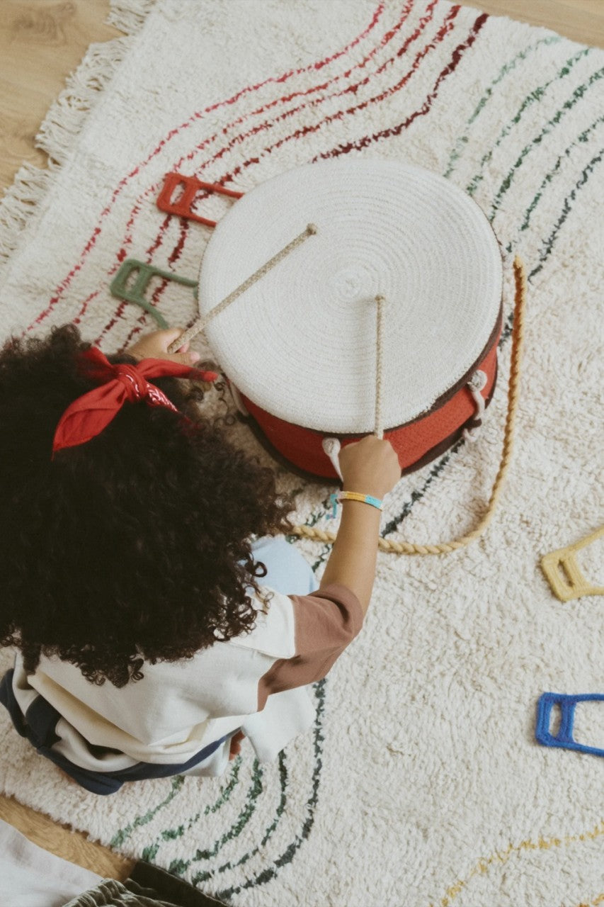 Washable Play Mat with Musical Notes - Natural, Multi-Color