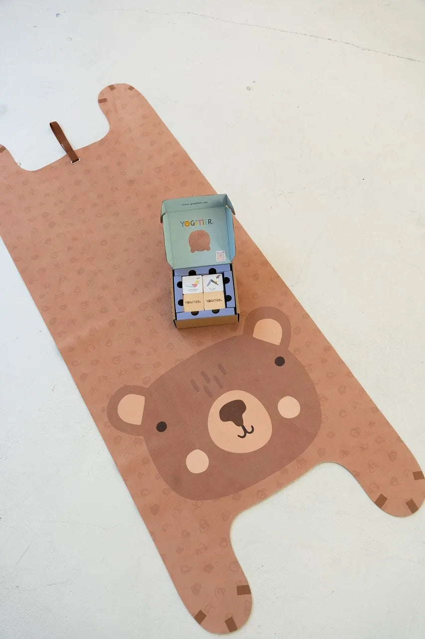 Benno the Bear Kids' Yoga Play Mat - Brown