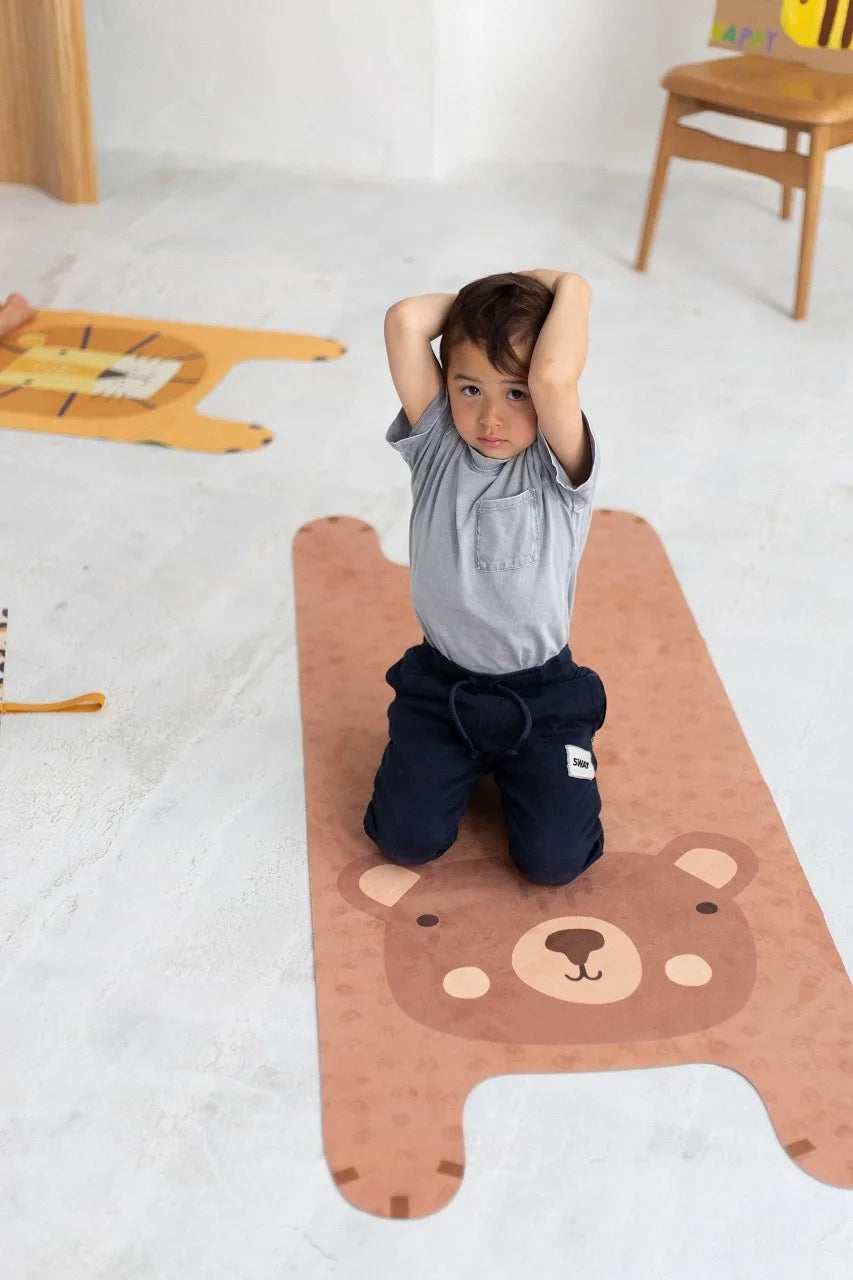 Benno the Bear Kids' Yoga Play Mat - Brown