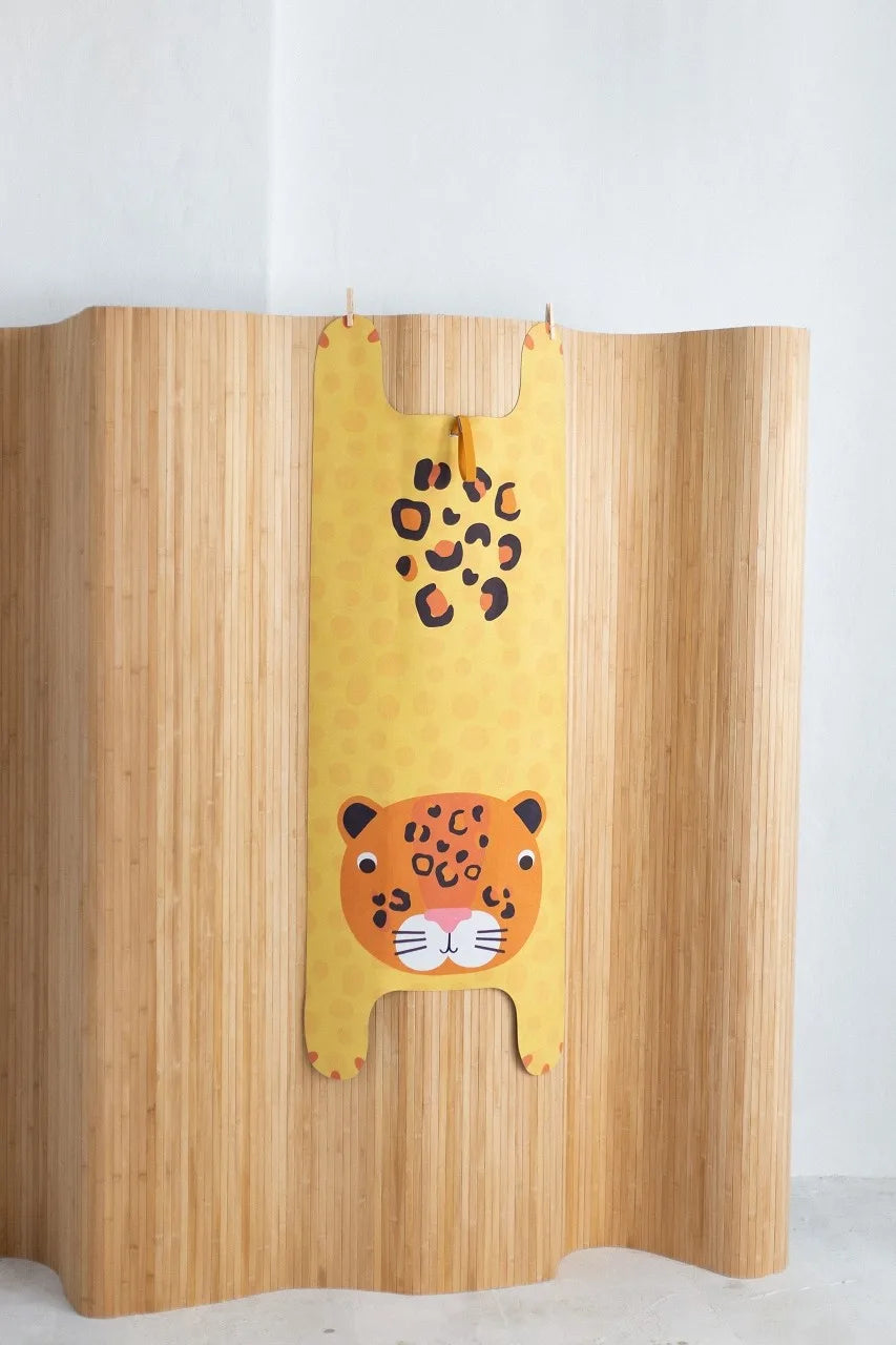 Luka the Leopard Kids' Yoga Play Mat - Yellow