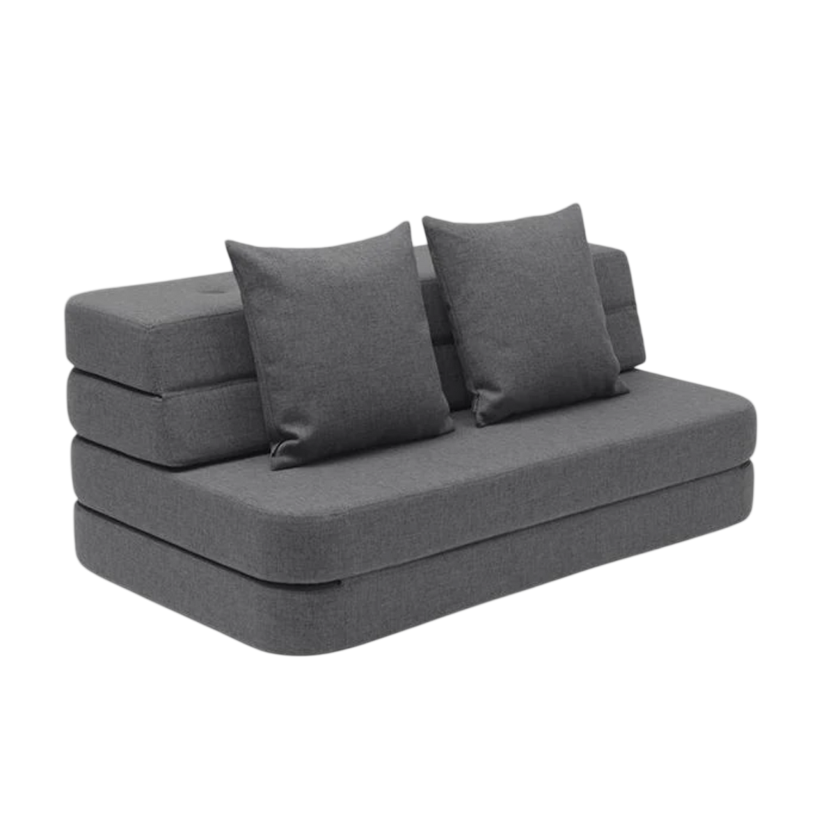 XL Soft Fold-Out Sofa, Blue-Gray/Gray