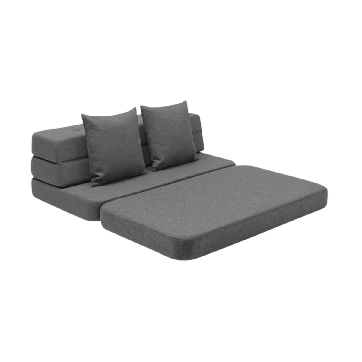 XL Soft Fold-Out Sofa, Blue-Gray/Gray
