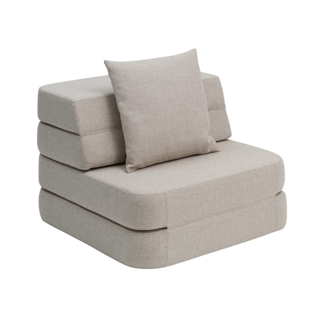 Single Folding Sofa, Beige/Sand