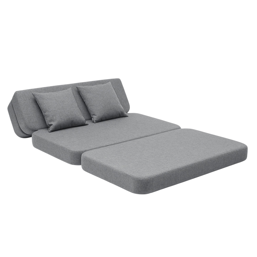 Folding Sofa, Blue-Gray/Gray