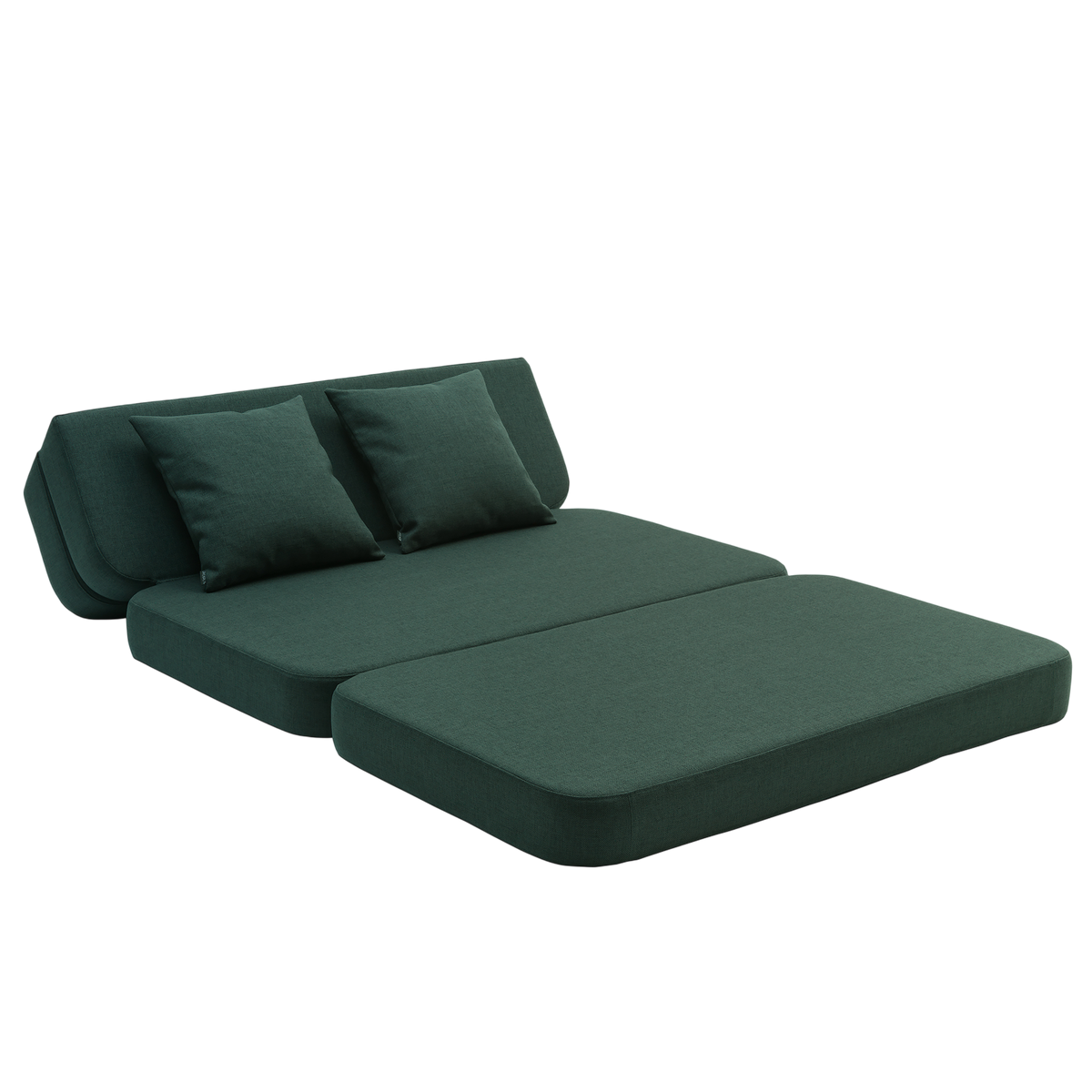 Folding Sofa, Dark Green/Light Green