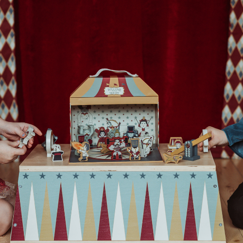 Vintage Circus Holzfiguren-Set