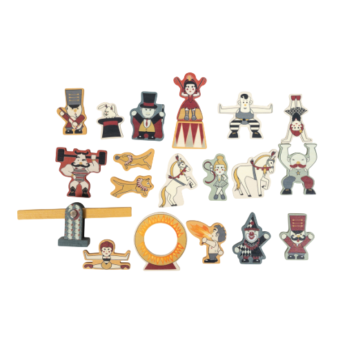 Vintage Circus Holzfiguren-Set