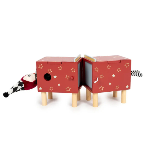 Vintage Circus Illusionsbox mit Plüschpuppe