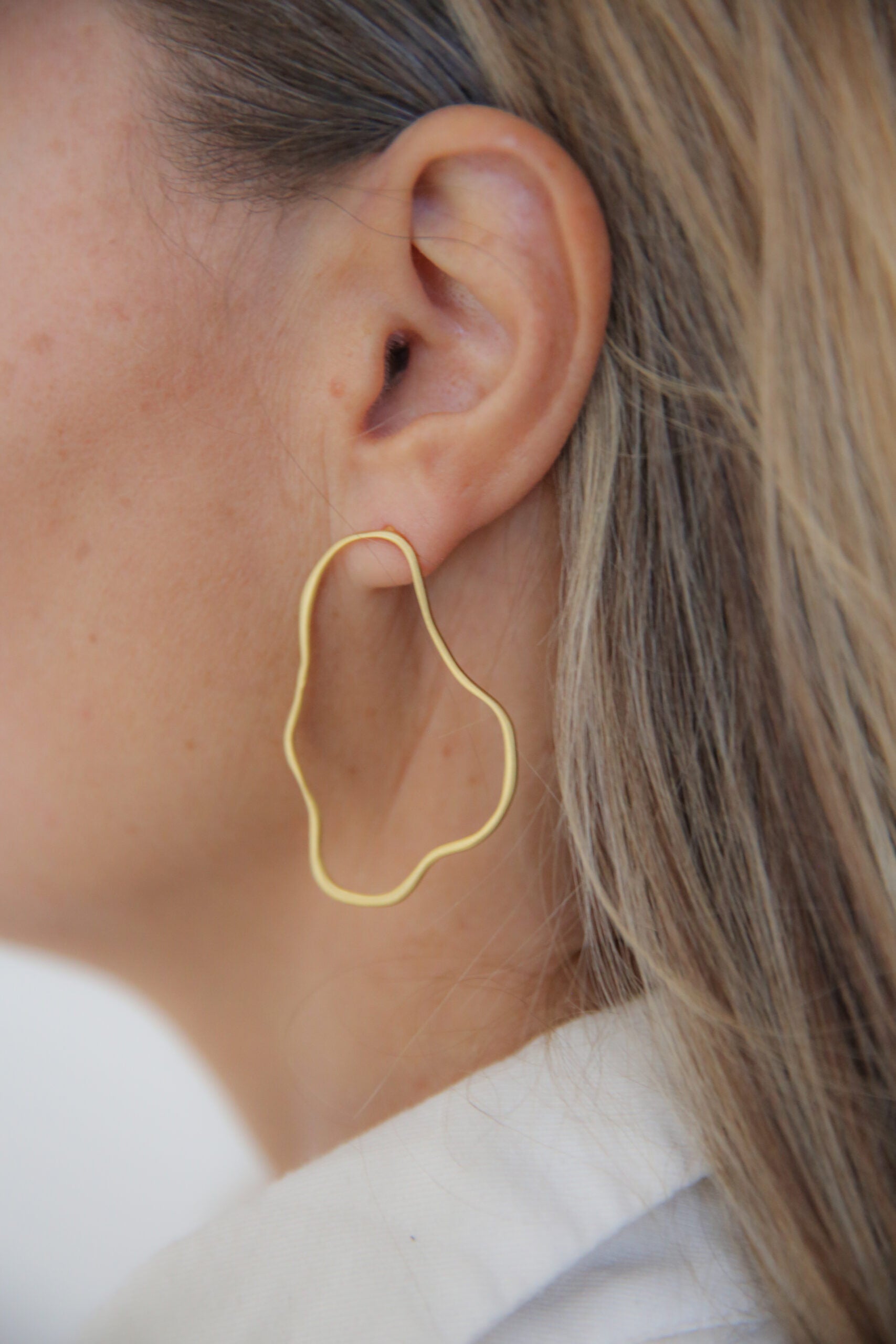 Boucles d'oreilles Organic doré